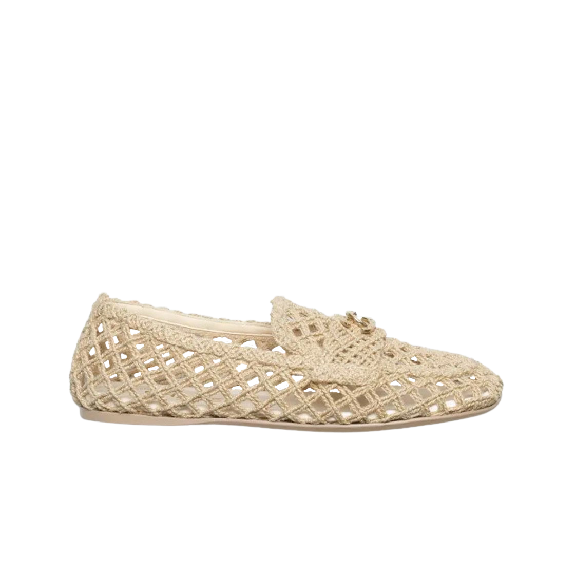 (W) 샤넬 로퍼 브레이드 코드 & 베이지((W) Chanel Loafers Braided Cord & Beige) - 1