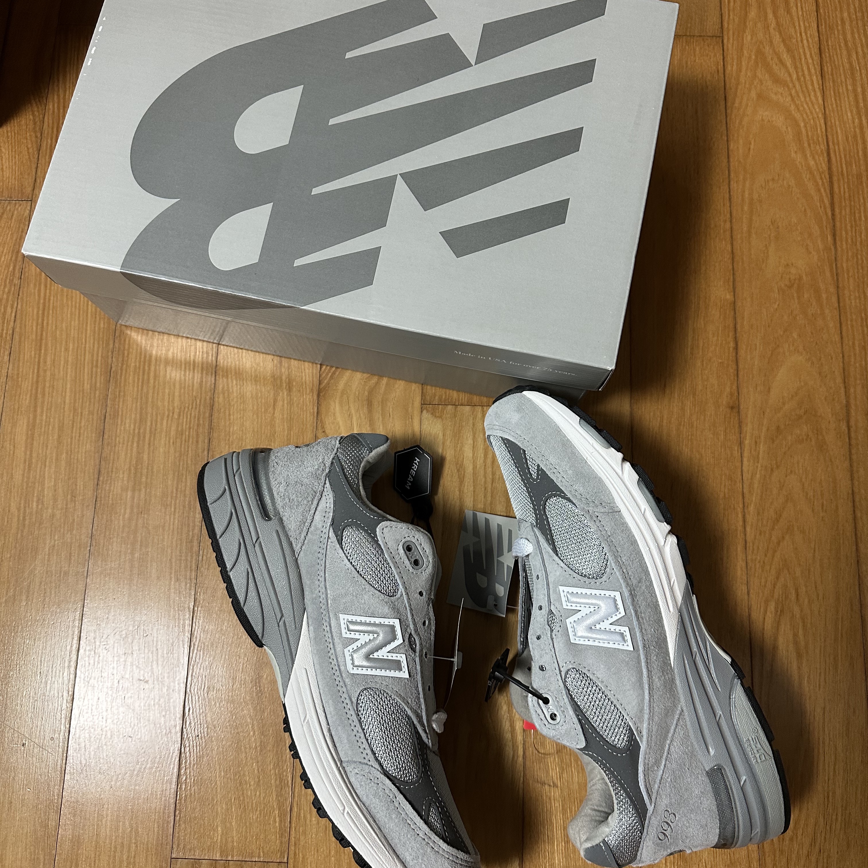 New Balance 993 Made in USA Grey - D Standard 착용 스타일 - 2