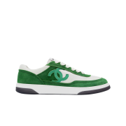 Chanel Sneakers Suede Kidskin & Green White