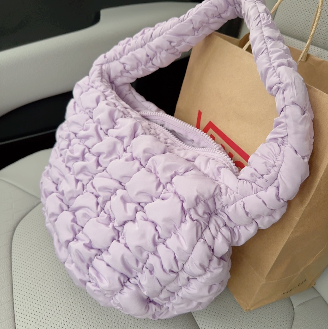 COS Quilted Mini Bag Purple 착용 스타일