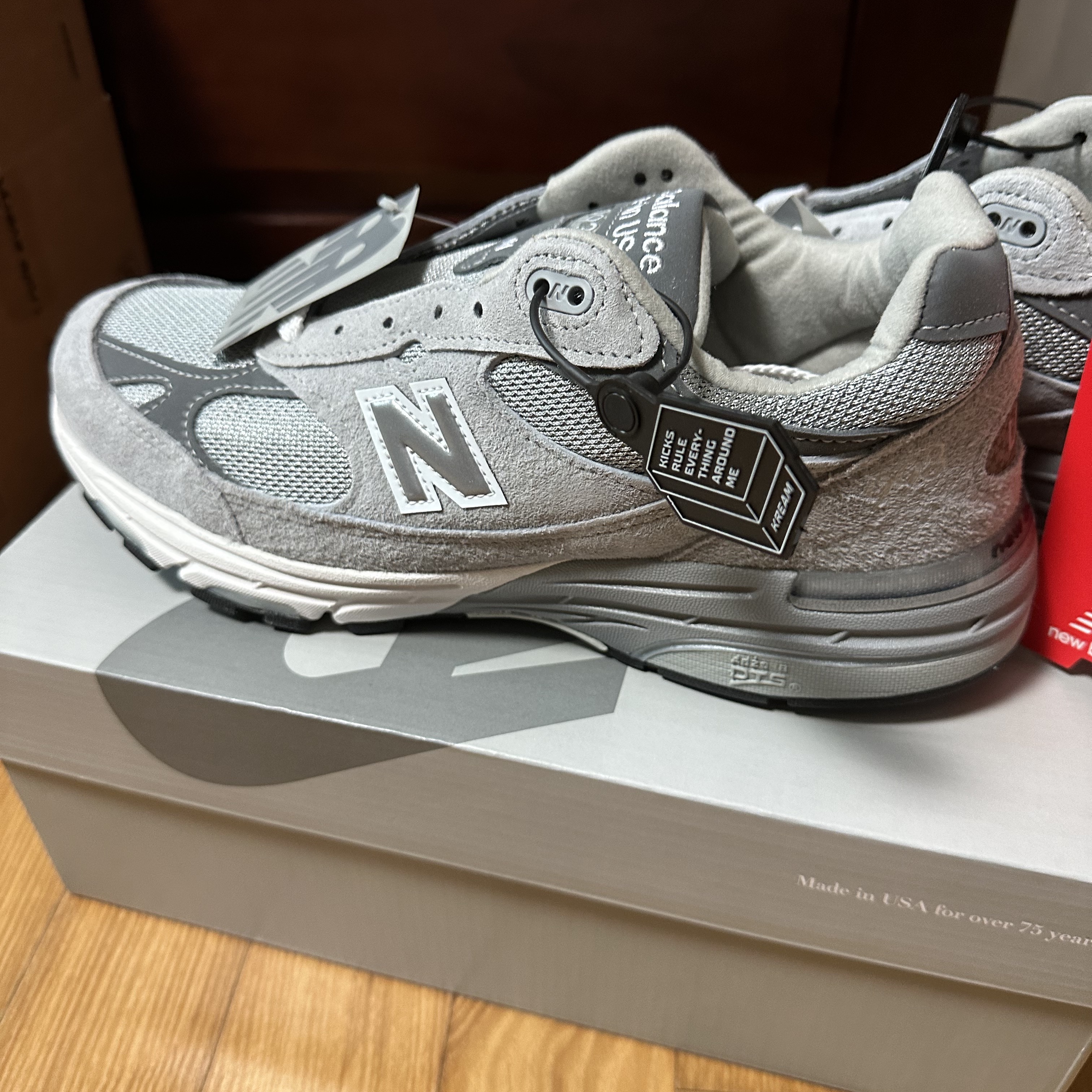 New Balance 993 Made in USA Grey - D Standard 착용 스타일 - 1