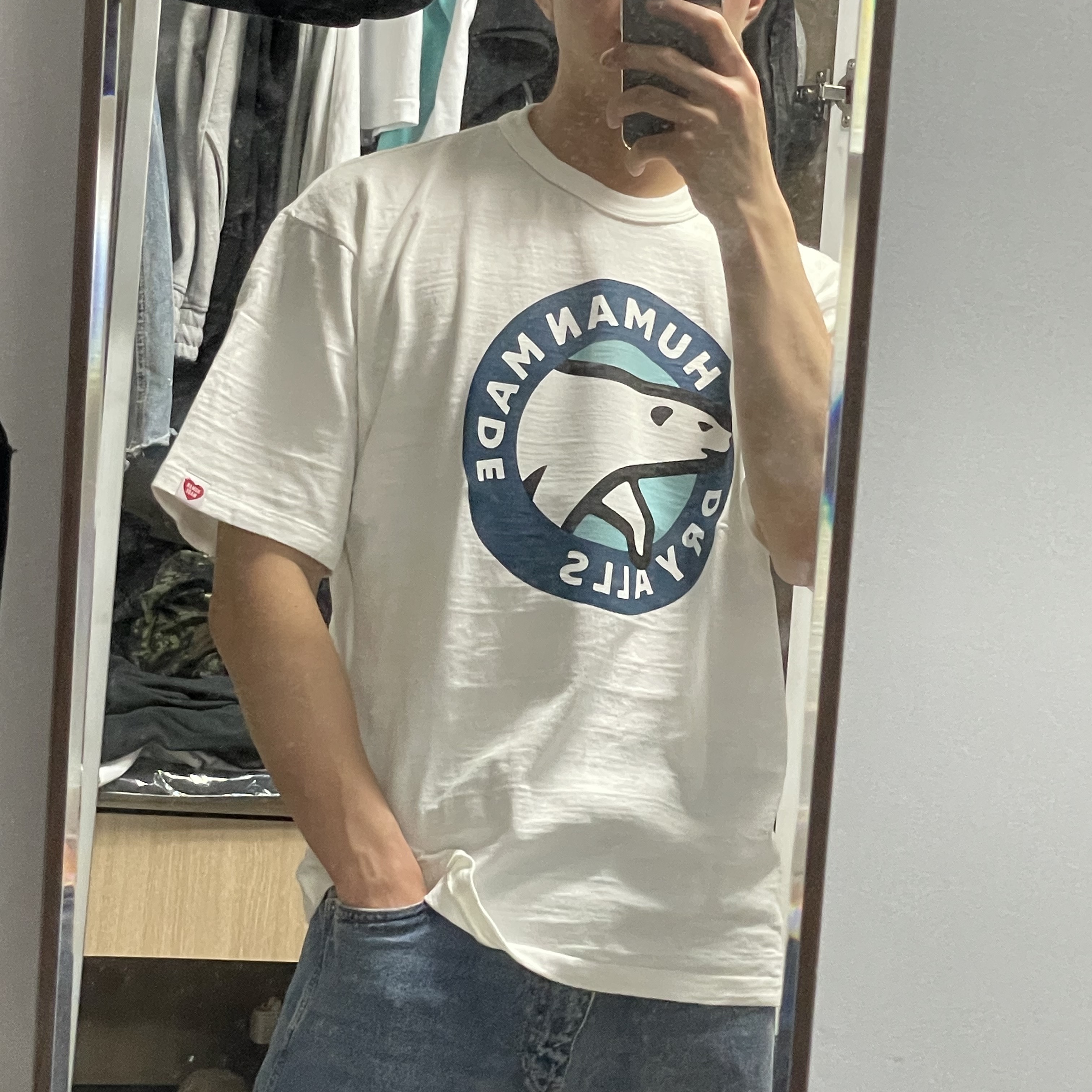 Human Made Graphic T-Shirt #09 White 착용 스타일 - 1