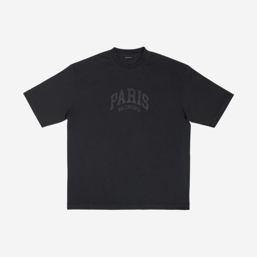 (W) 발렌시아가 시티 파리 미디움 핏 티셔츠 블랙