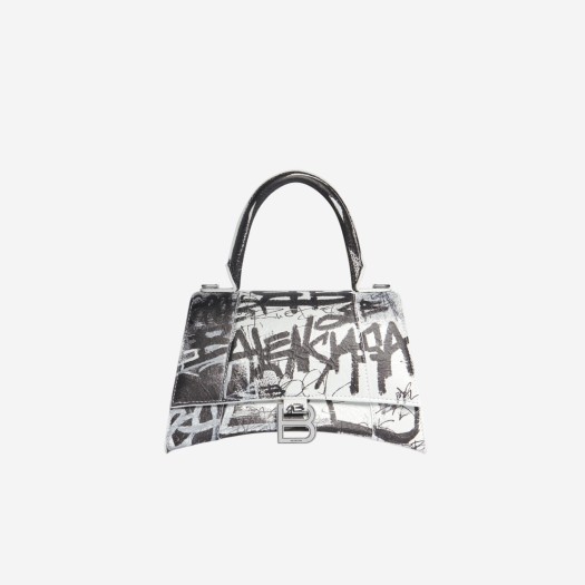 Balenciaga Hourglass Small Handbag Graffiti Optic White