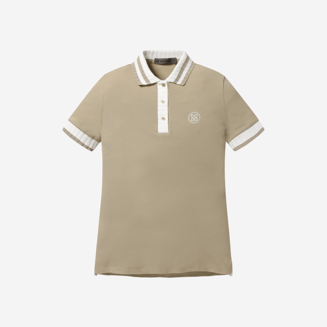 (W) G/Fore Two Tone Collar Pique Polo T-Shirt Beige 상세 이미지 1