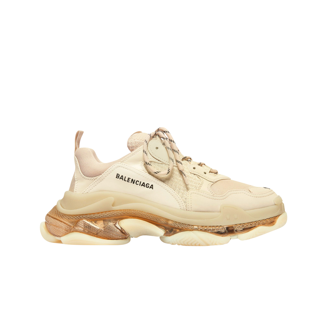(W) 발렌시아가 트리플 S 클리어 솔 스니커즈 베이지((W) Balenciaga Triple S Clear Sole Sneakers Beige) - 1