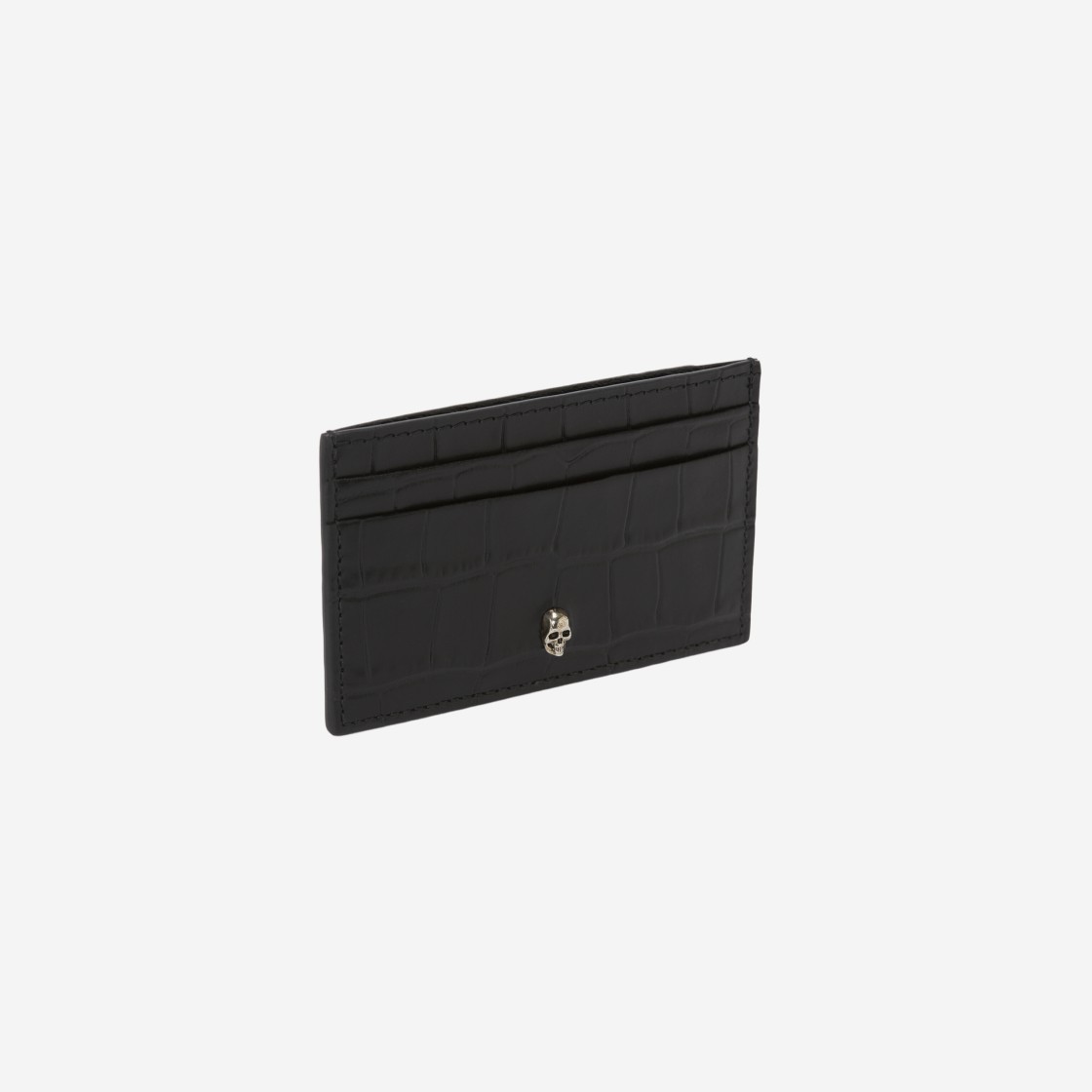 Alexander McQueen Embossed Croc Card Holder Black 상세 이미지 2