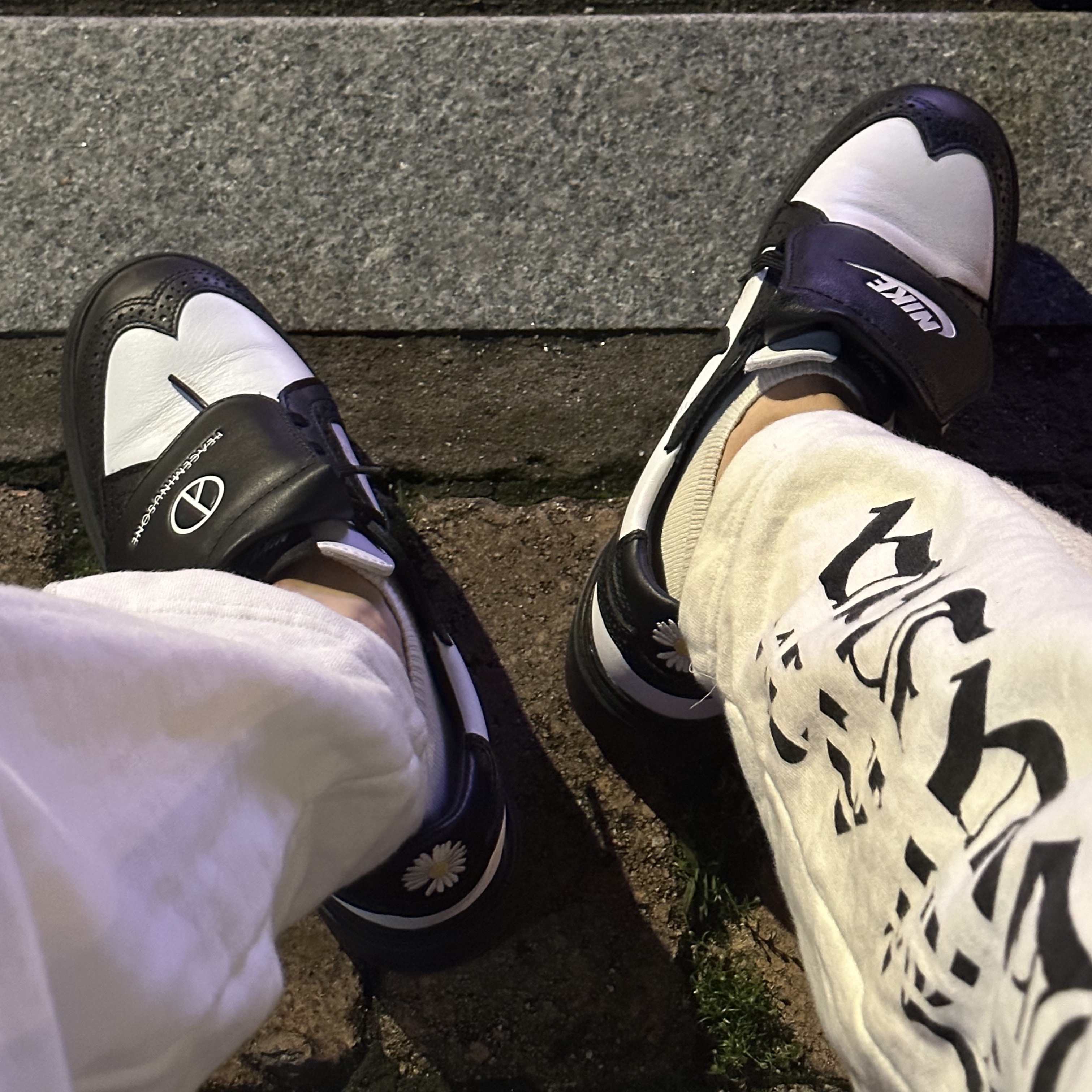 Nike x Peaceminusone Kwondo1 Black and White 착용 스타일 - 1