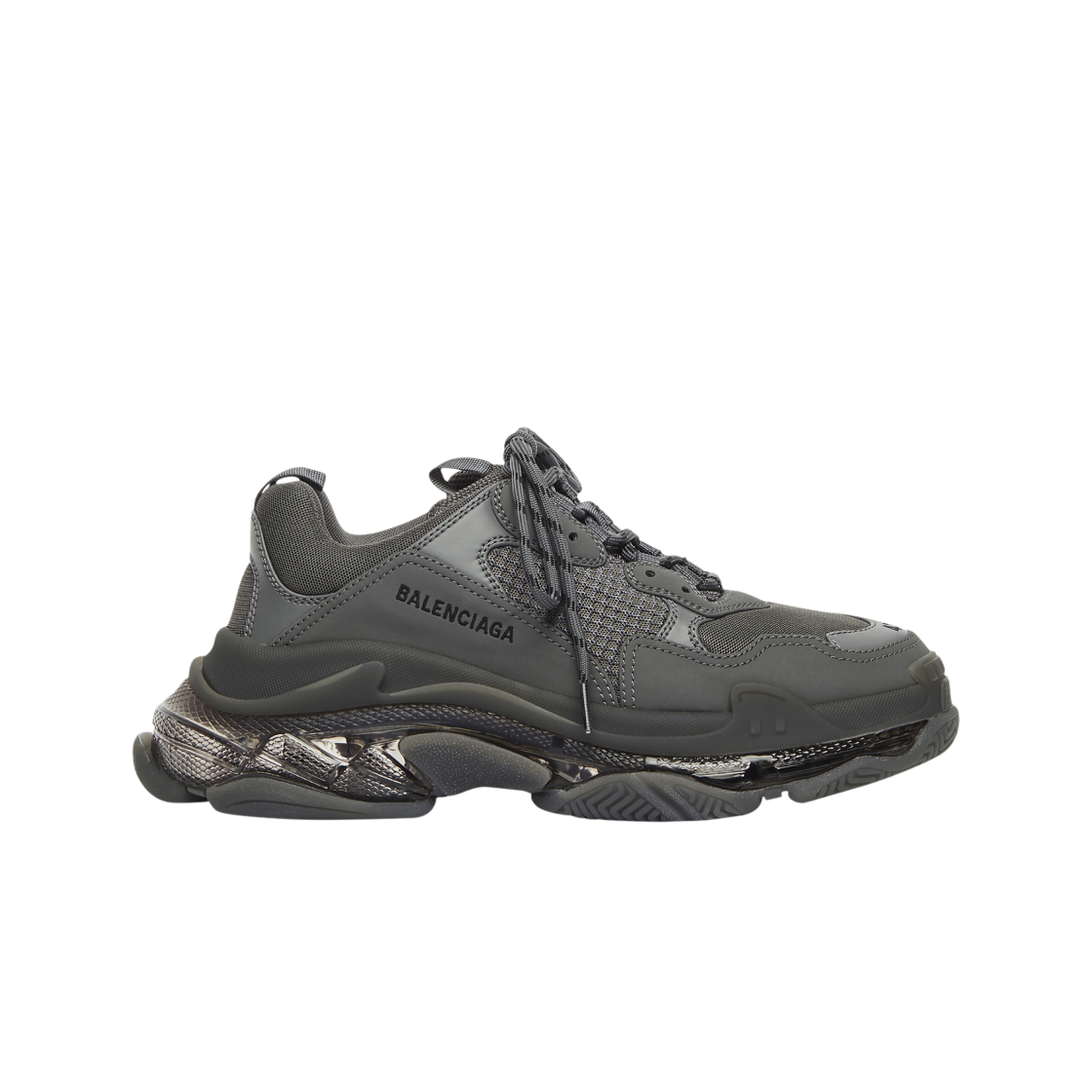 (W) 발렌시아가 트리플 S 클리어 솔 스니커즈 그레이((W) Balenciaga Triple S Clear Sole Sneakers Grey) - 1