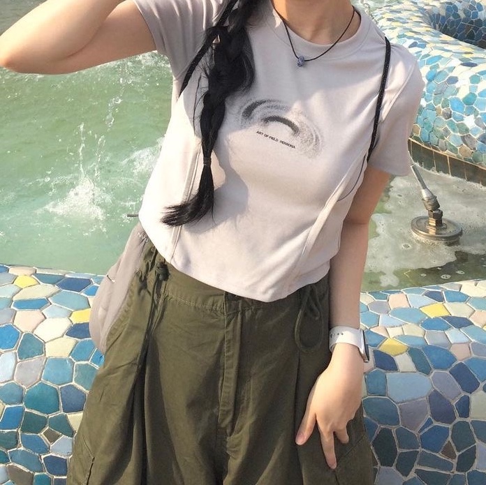 Art Of Field Section Short Sleeved T-Shirt Light Gray 착용 스타일