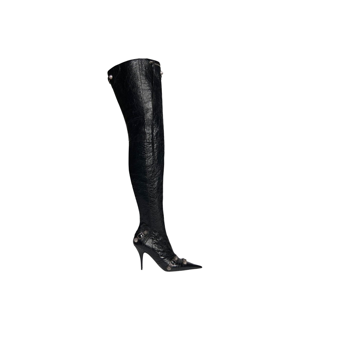 (W) 발렌시아가 카골 90mm 오버 더 니 부츠 블랙((W) Balenciaga Cagole 90mm Over The Knee Boot Black) - 1