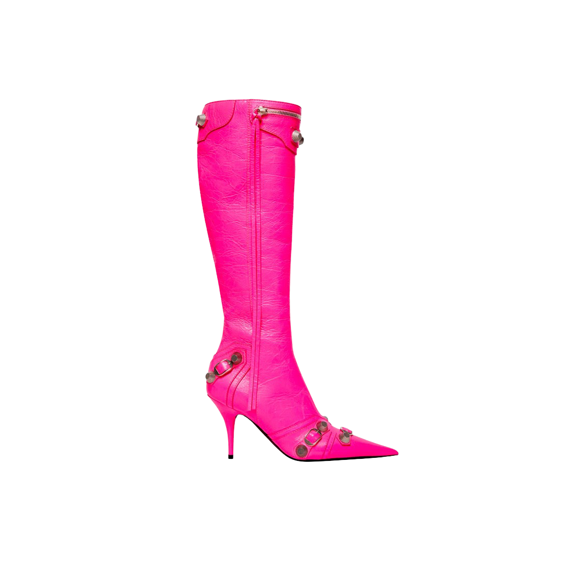 (W) 발렌시아가 카골 90mm 부츠 플루오 핑크((W) Balenciaga Cagole 90mm Boot Fluo Pink) - 1