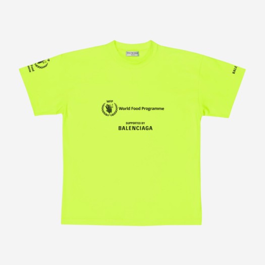 발렌시아가 WFP 미디움 핏 티셔츠 플루오 옐로우