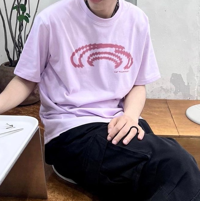Art of Field Big Symbol Short Sleeve T-Shirt Pink, Art of Field Big Symbol Short Sleeve T-Shirt White 착용 스타일