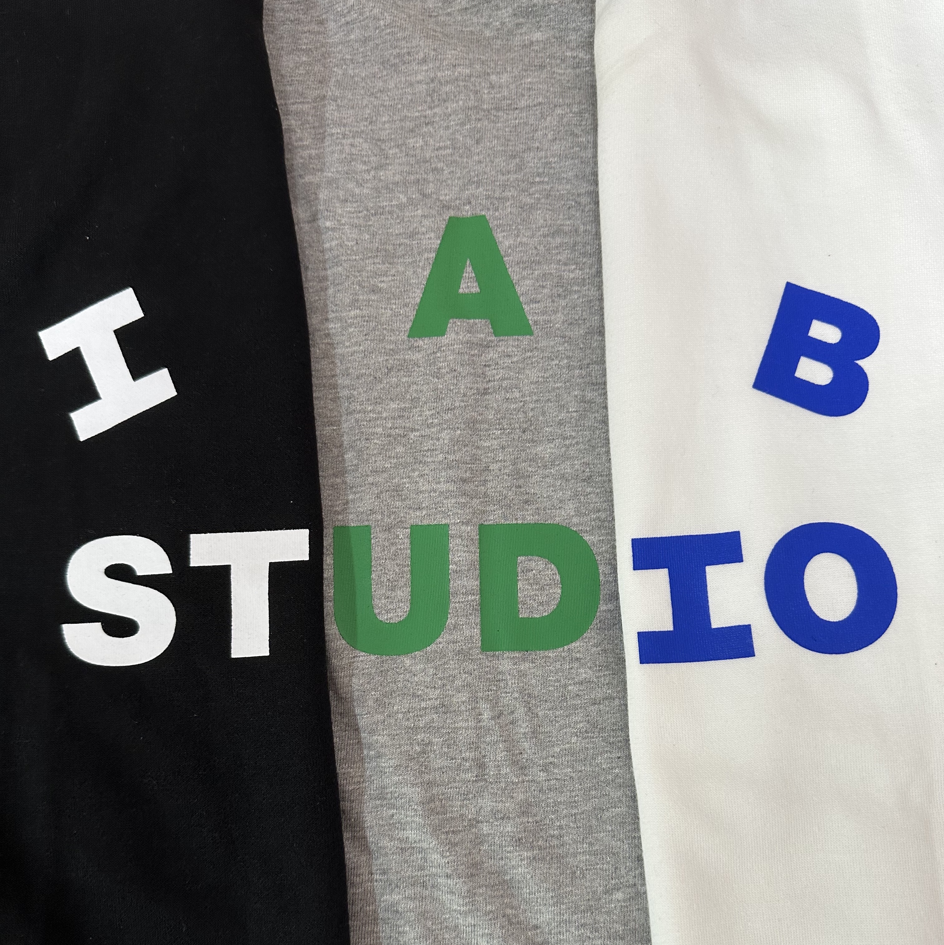 IAB Studio 10th Anniversary T-Shirts Pack White & Black (2 Pack), IAB Studio T-Shirt Gray Green - 22FW 착용 스타일