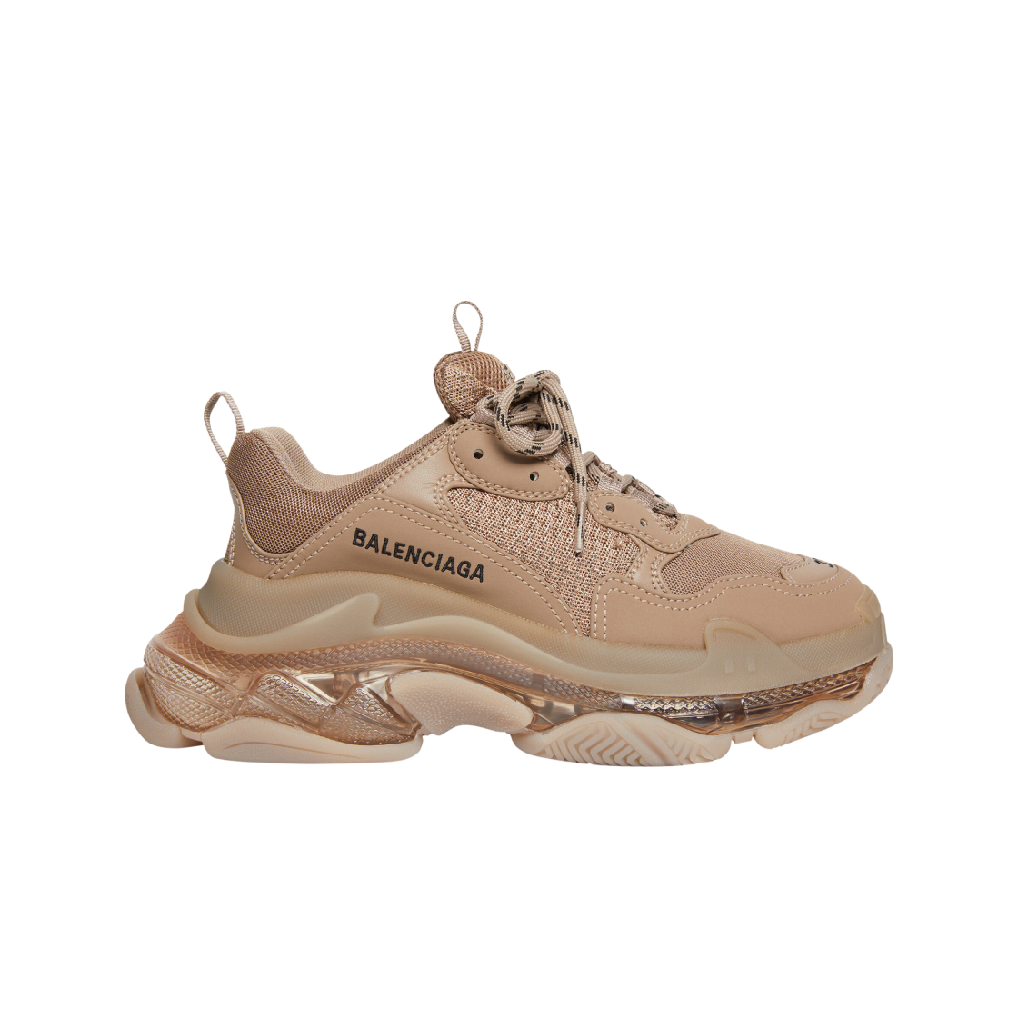 (W) 발렌시아가 트리플 S 클리어 솔 스니커즈 브라운((W) Balenciaga Triple S Clear Sole Sneakers Brown) - 1