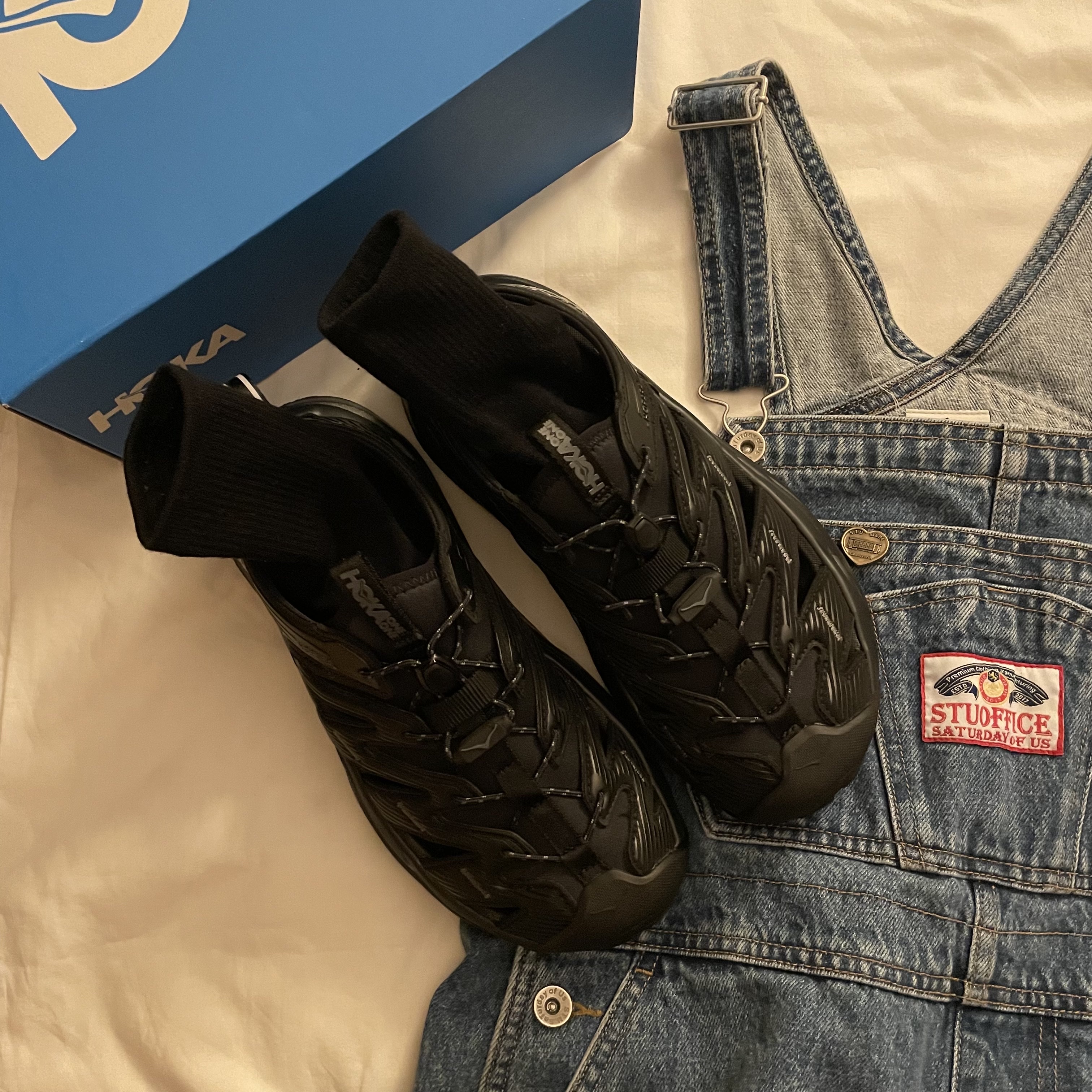Hoka Hopara Black, [KREAM 단독] STU Women Denim Overall Mid Blue 착용 스타일