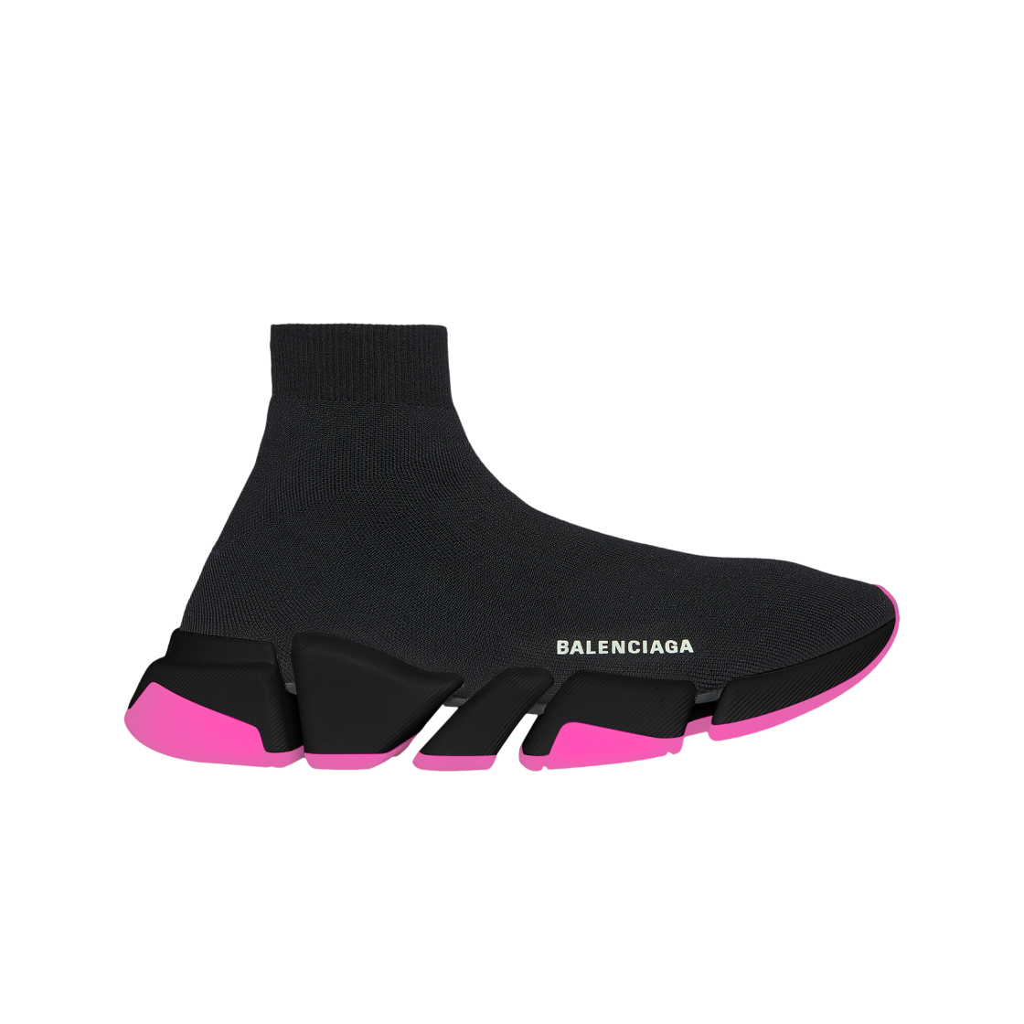 (W) 발렌시아가 스피드 2.0 클리어 솔 리사이클 니트 스니커즈 블랙((W) Balenciaga Speed 2.0 Clear Sole Recycled Knit Sneakers Black) - 1