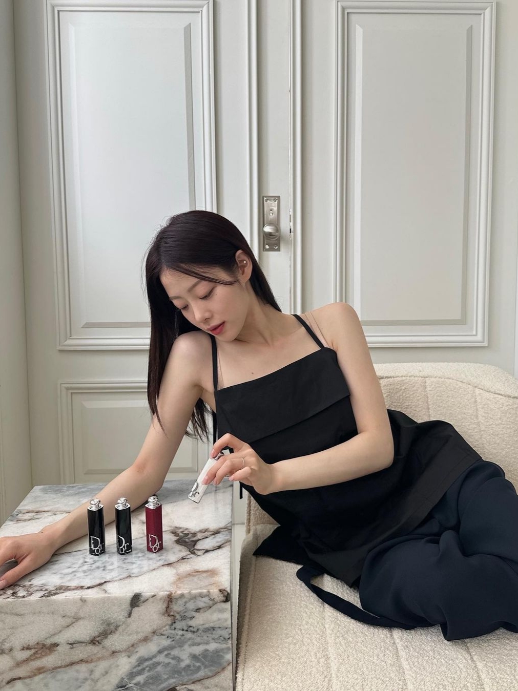 Dior Addict Lipstick 652 Rose Dior 착용 스타일