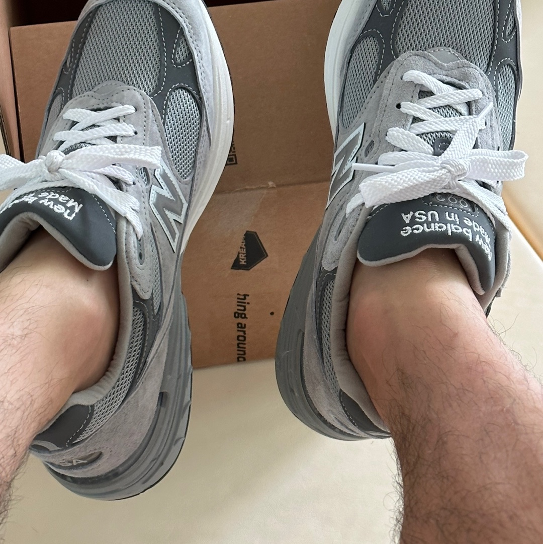 New Balance 993 Made in USA Grey - D Standard 착용 스타일 - 1