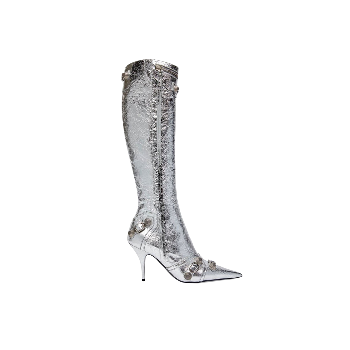 (W) 발렌시아가 카골 90mm 부츠 메탈라이즈드 실버((W) Balenciaga Cagole 90mm Boot Metallized Silver) - 1