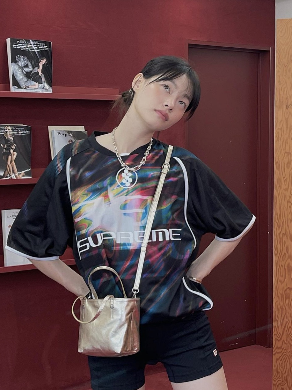 Supreme Feedback Soccer Jersey Black - 23SS 착용 스타일 - 1