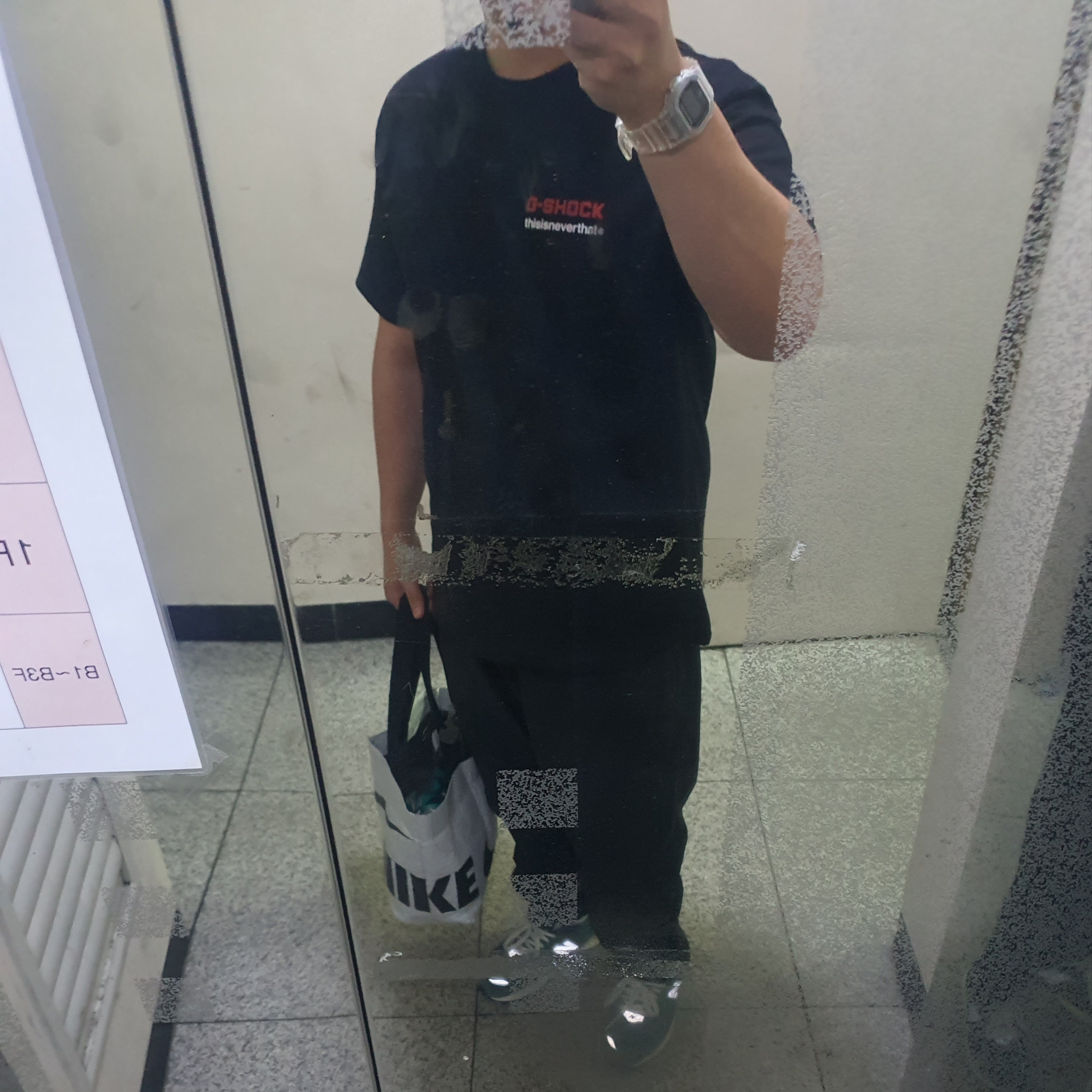 Thisisneverthat x Casio G-Shock 40th Anniversary T-Shirt Black, Casio G-Shock x Thisisneverthat DW-5600TINT23-7DF Skeleton 착용 스타일
