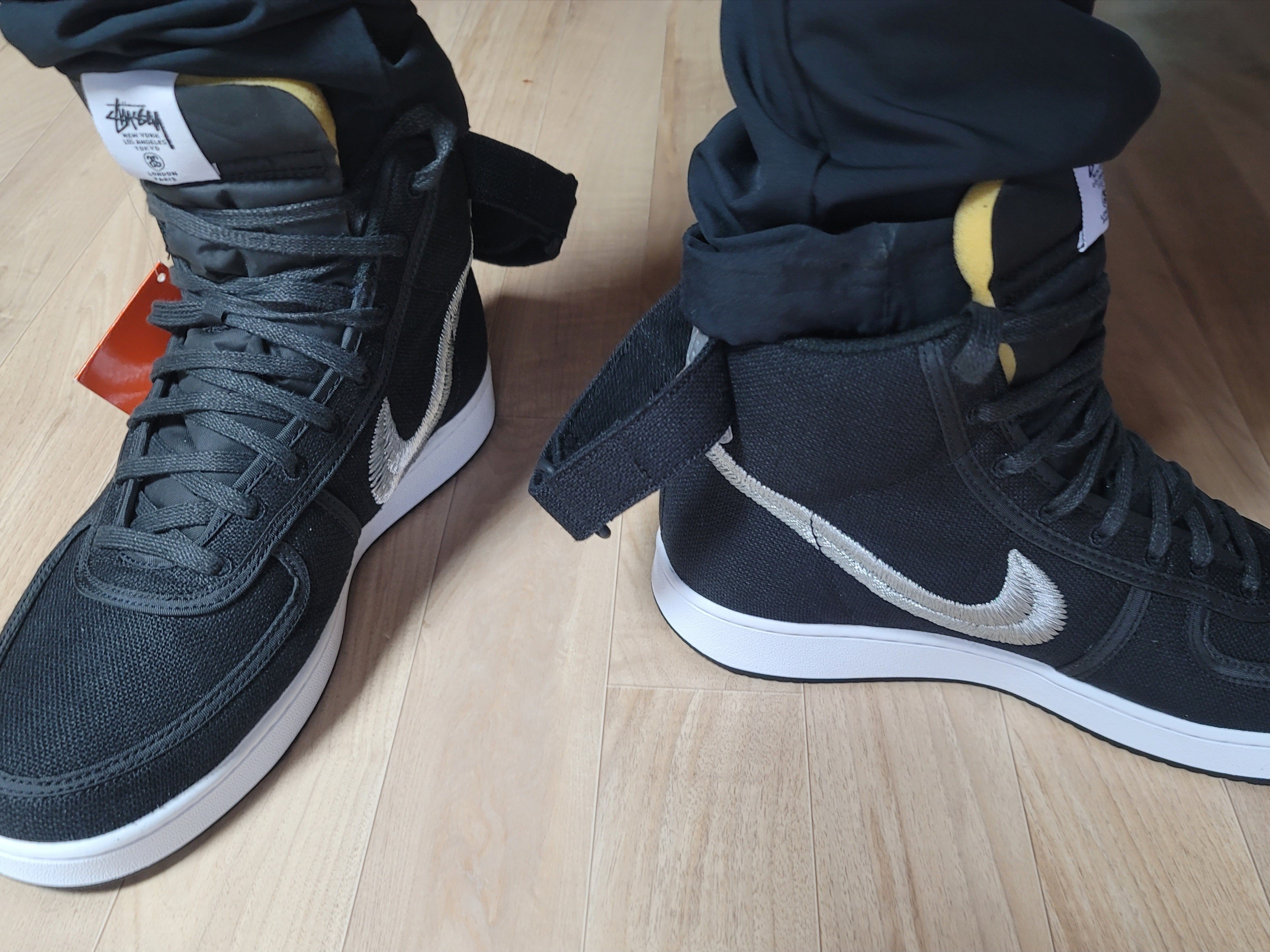 Nike x Stussy Vandal High Black 착용 스타일