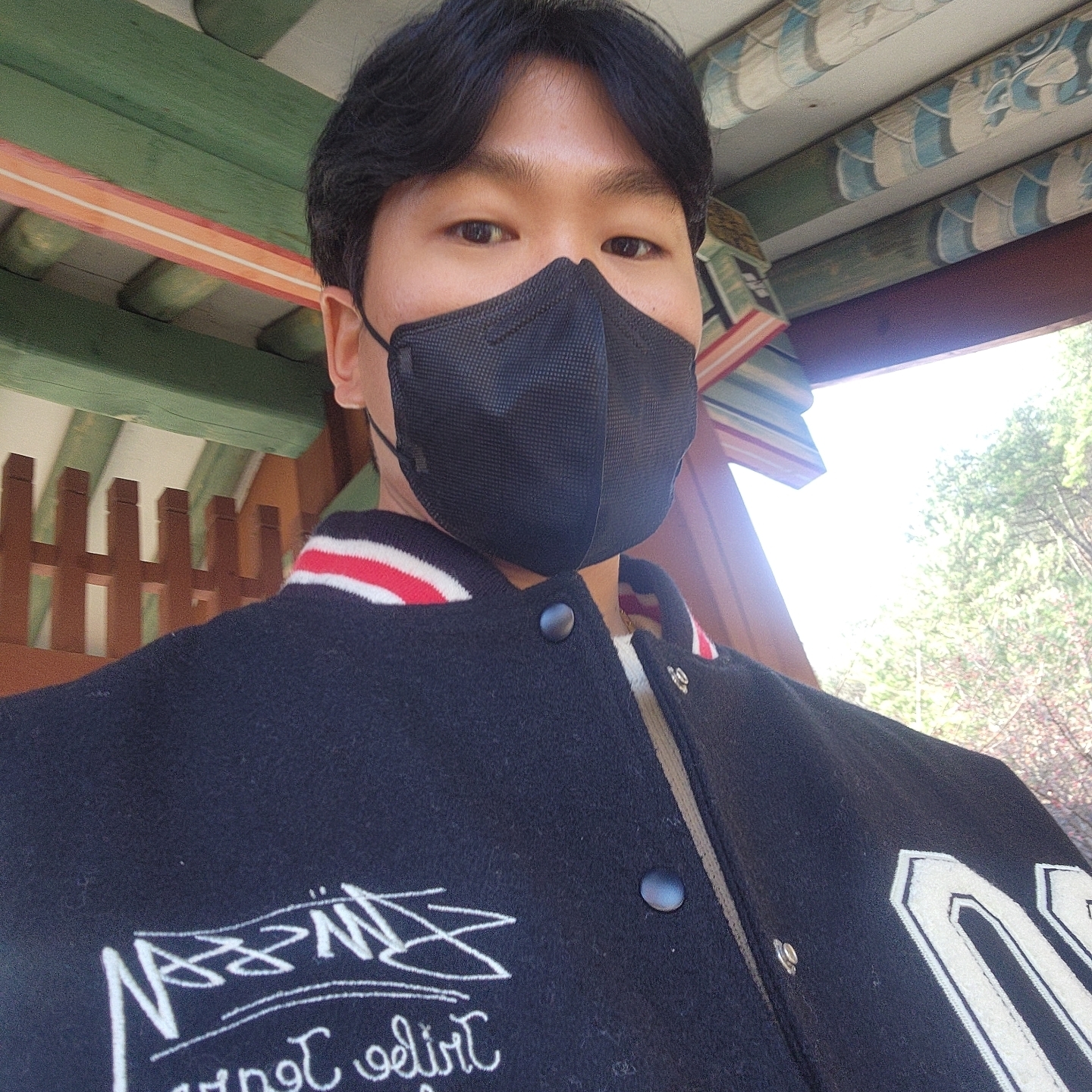 Stussy x Our Legacy x Denim Tears TTL Varsity Jacket Black 착용 스타일