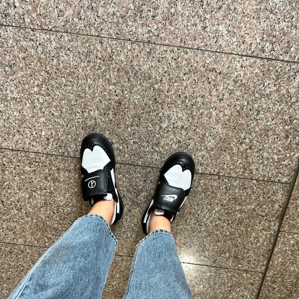 Nike x Peaceminusone Kwondo1 Black and White 착용 스타일