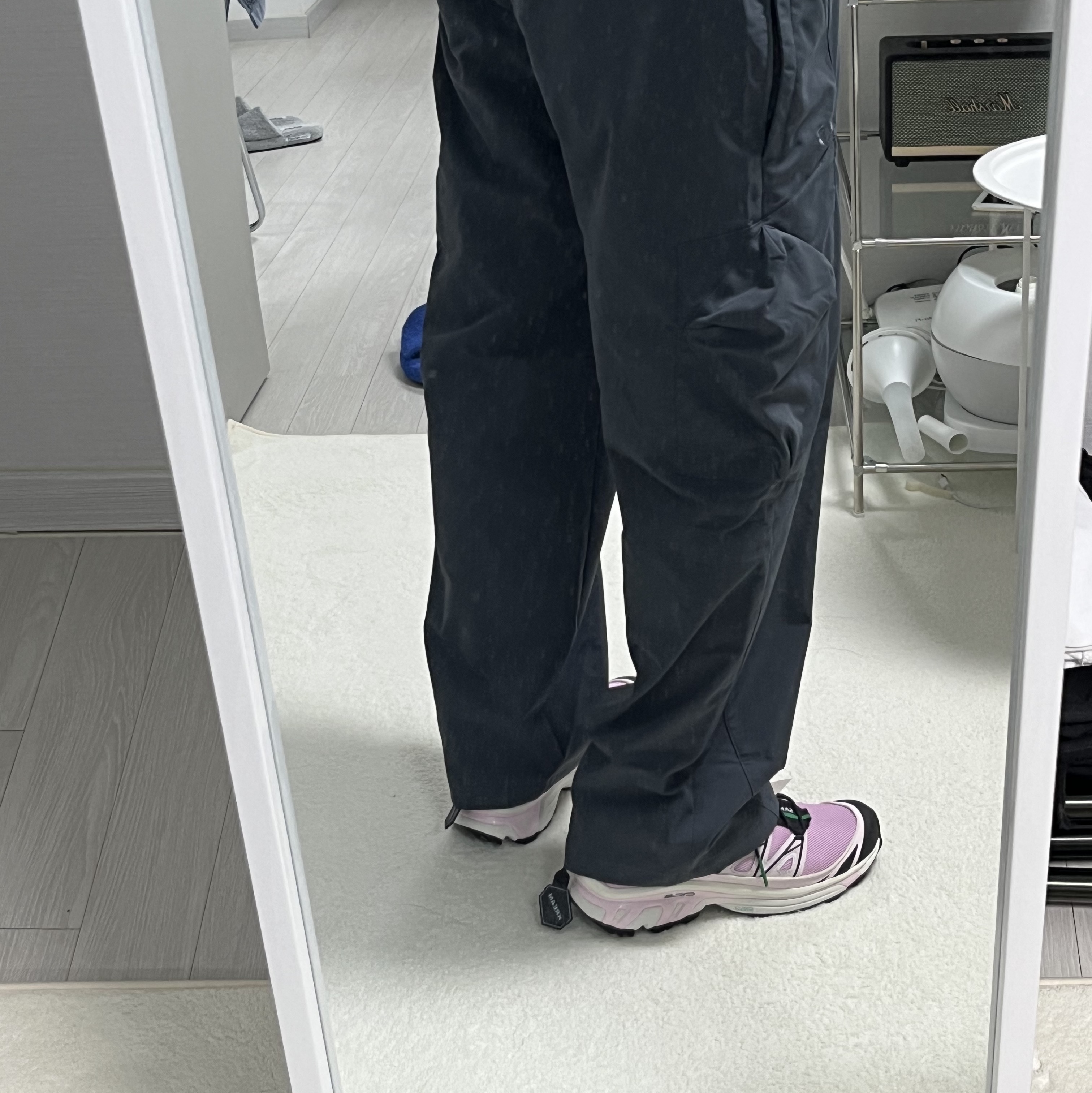 Salomon x Sandy Liang XT-6 Expanse Cradle Pink 착용 스타일 - 2