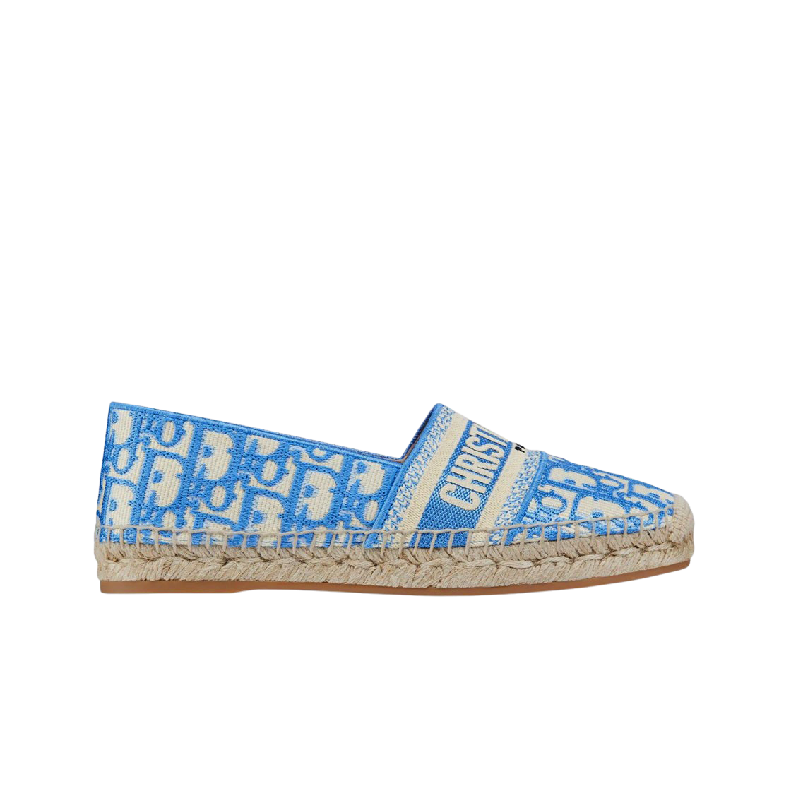 KDB585OBE-S11N (W) Dior Granville Espadrille Cornflower Blue Dior Oblique Embroidered Cotton