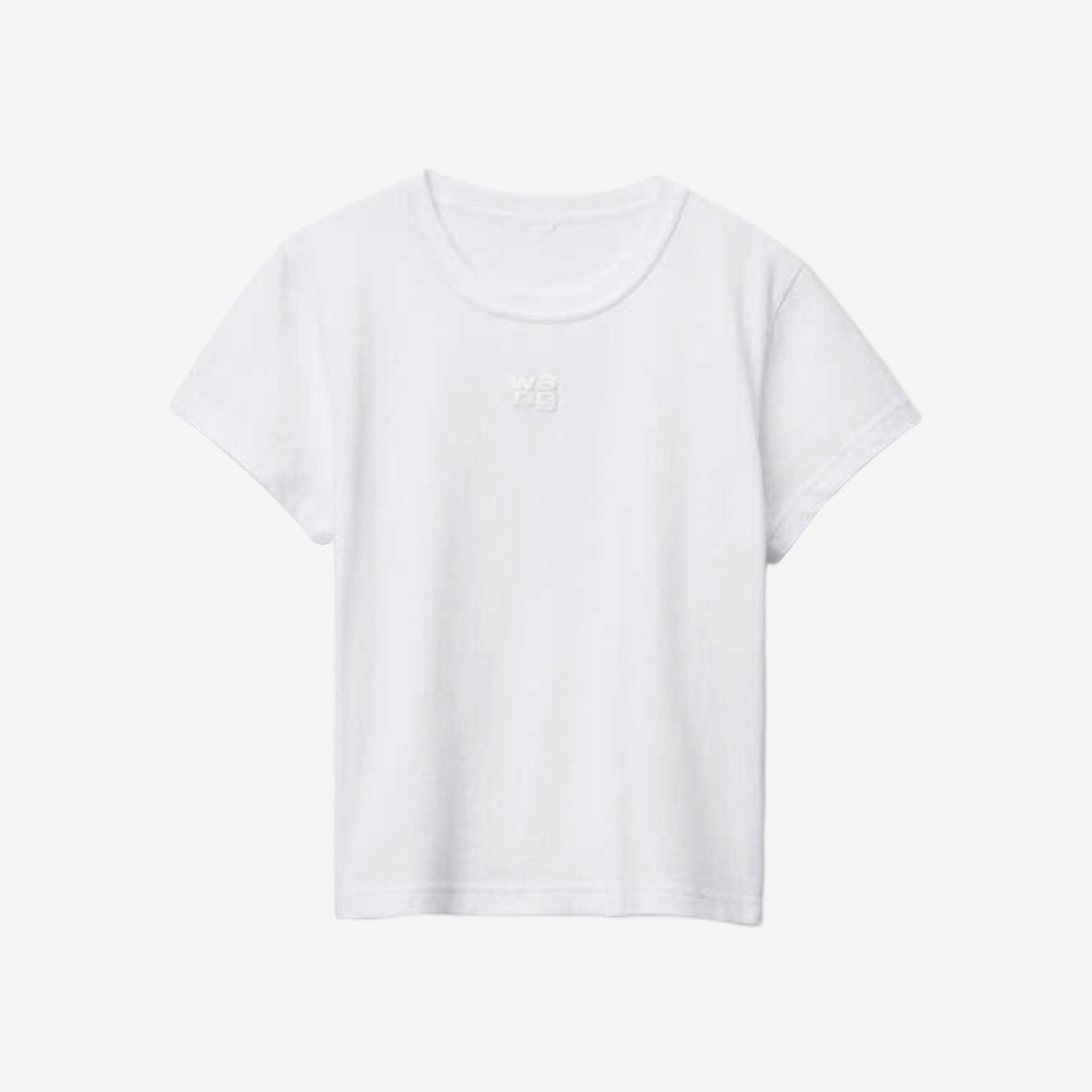 (W) Alexander Wang Puff Logo Shrunken T-Shirt in Cotton Jersey White 상세 이미지 1