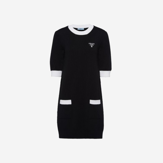 (W) 프라다 코튼 미니 드레스 블랙 화이트