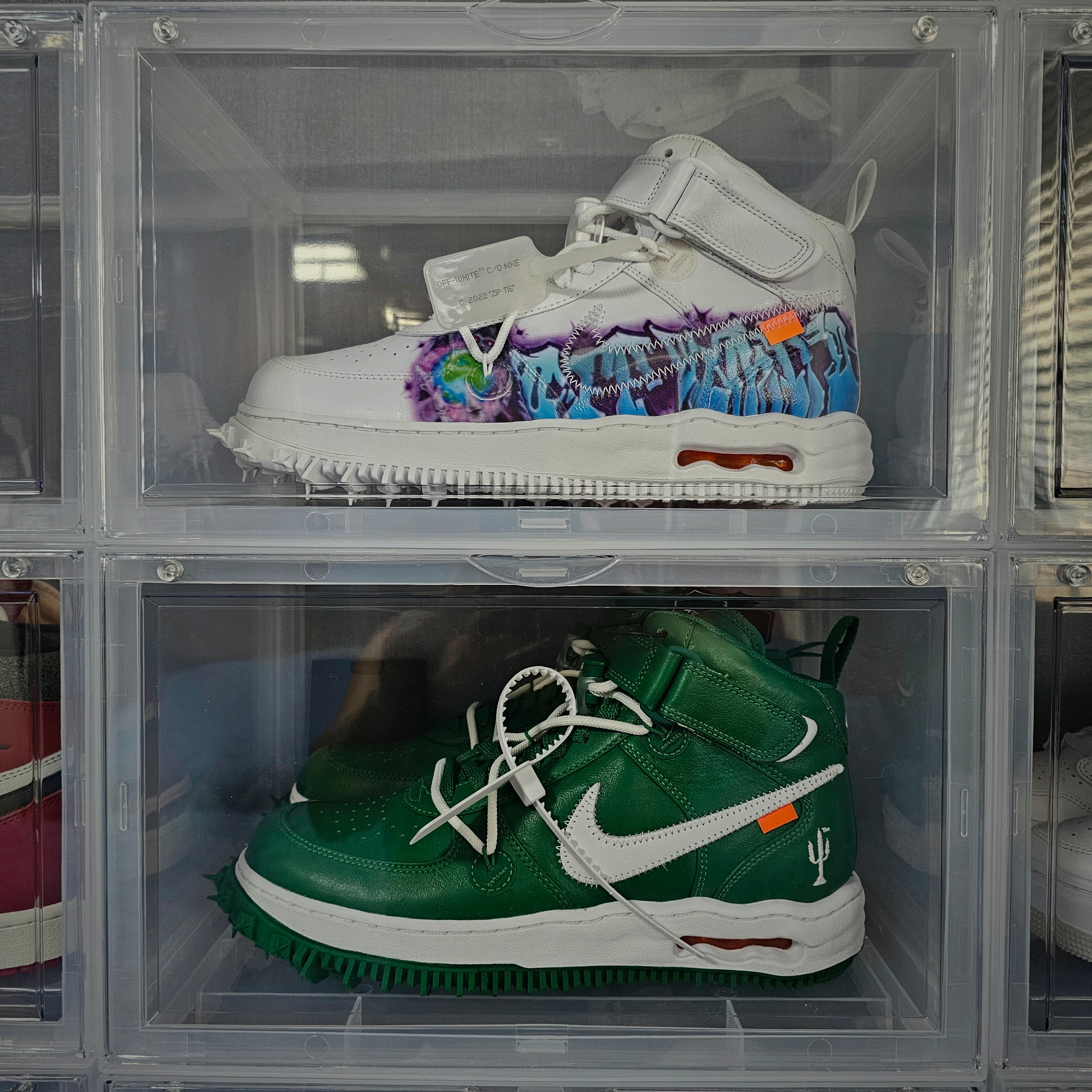 Nike x Off-White Air Force 1 Mid SP Leather Graffiti 착용 스타일 - 5