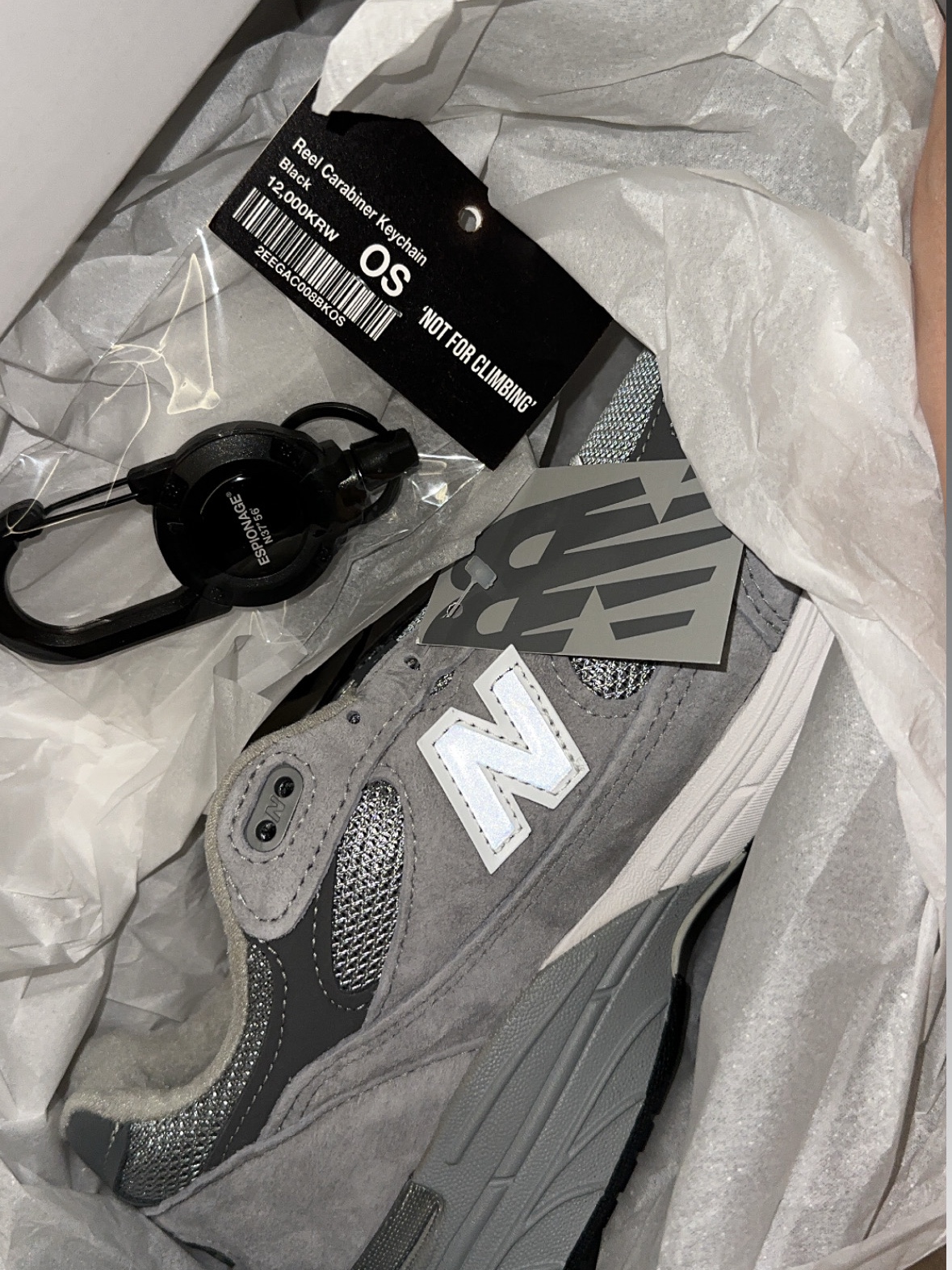 (W) New Balance 993 Made in USA Grey - B Standard 착용 스타일