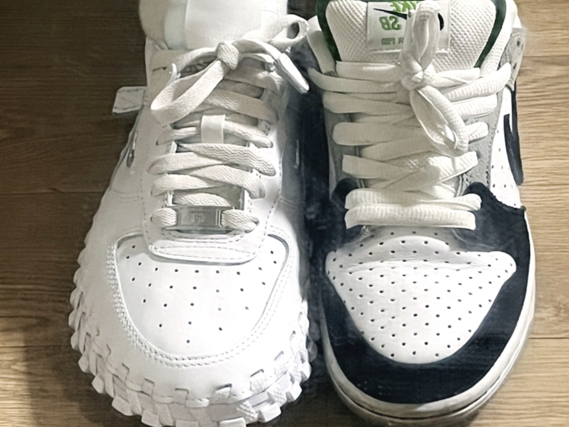 Nike x Jacquemus J Force 1 Low LX SP White, Nike SB Dunk Low Pro Chlorophyll 착용 스타일 - 3