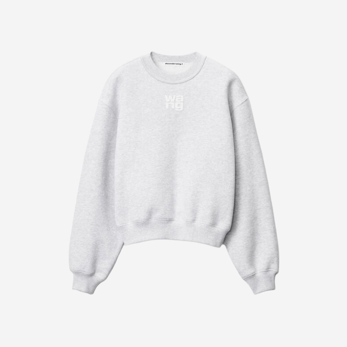 (W) Alexander Wang Puff Logo Sweatshirt in Structured Terry Light Heather Grey 상세 이미지 1