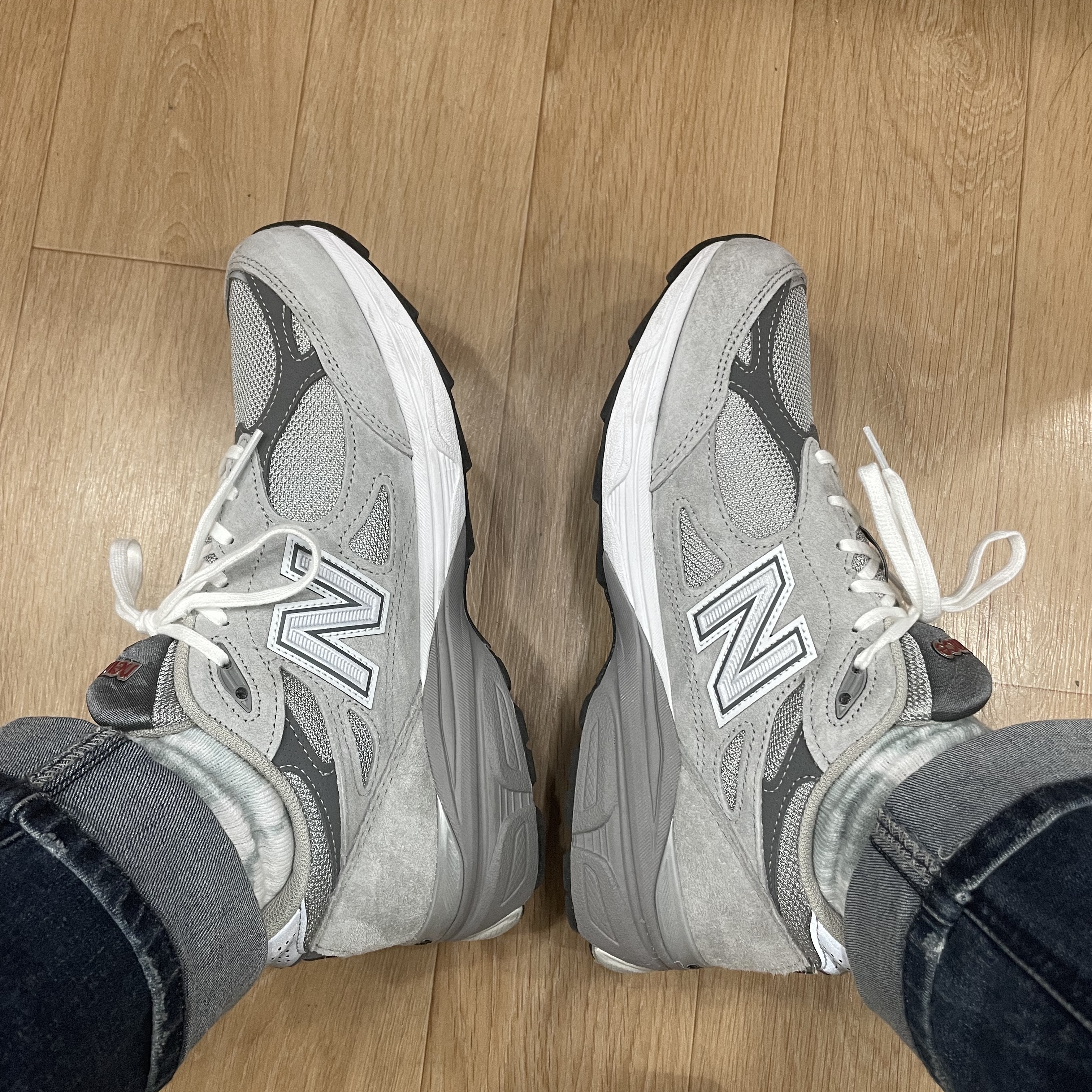 New Balance 990v3 Made in USA Grey - D Standard 착용 스타일 - 1