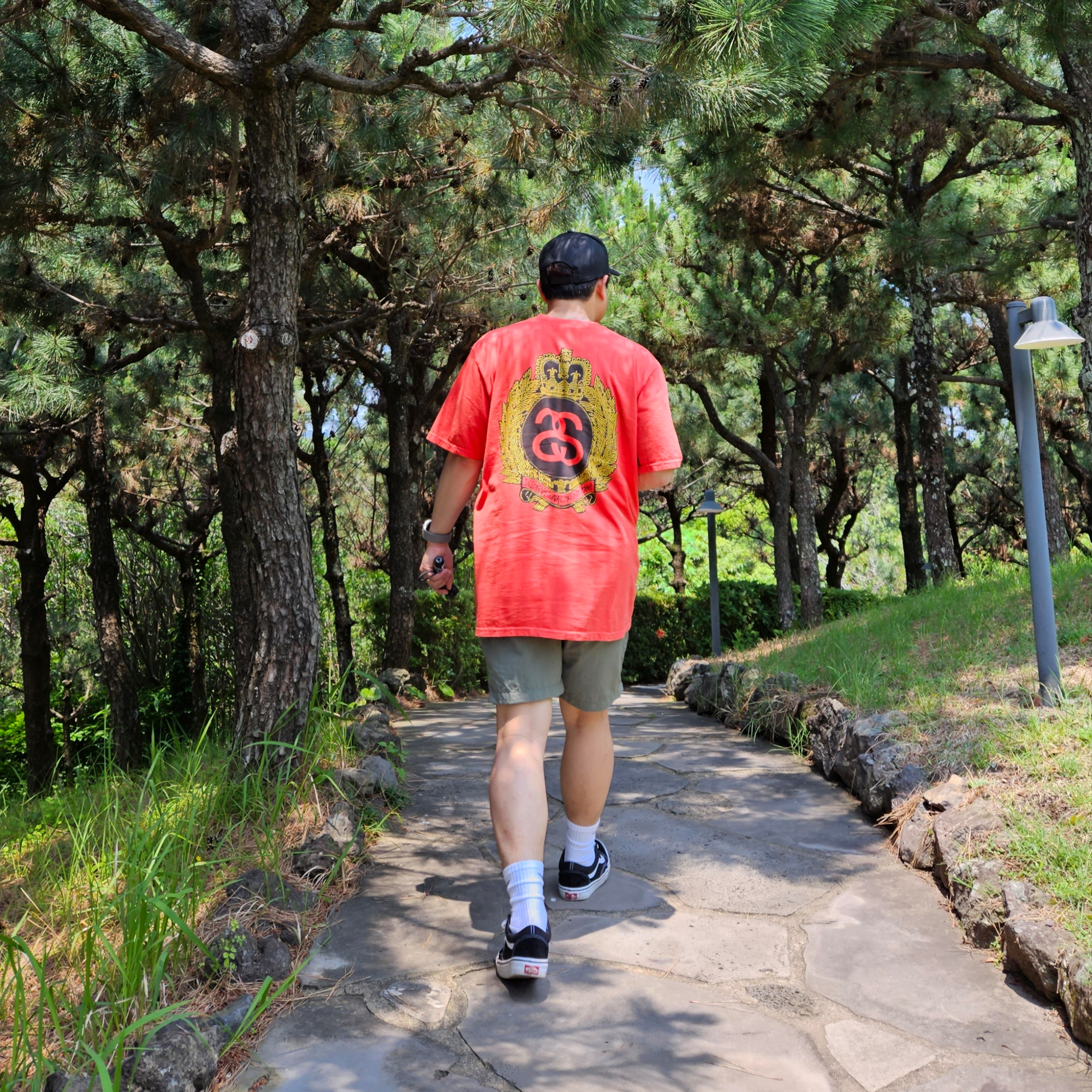 Stussy Crown Wreath Pigment Dyed T-Shirt Tomato 착용 스타일 - 1