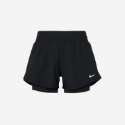 (W) Nike One Dri-Fit Mid Rise 3 Inch 2-In-1 Shorts Black - Asia