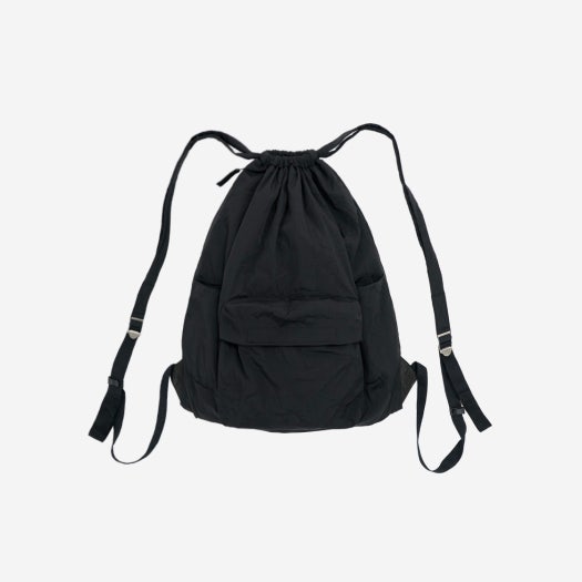 PL3RBG0601B0 Polyteru Draw Bag Creased Black Nylon Suede