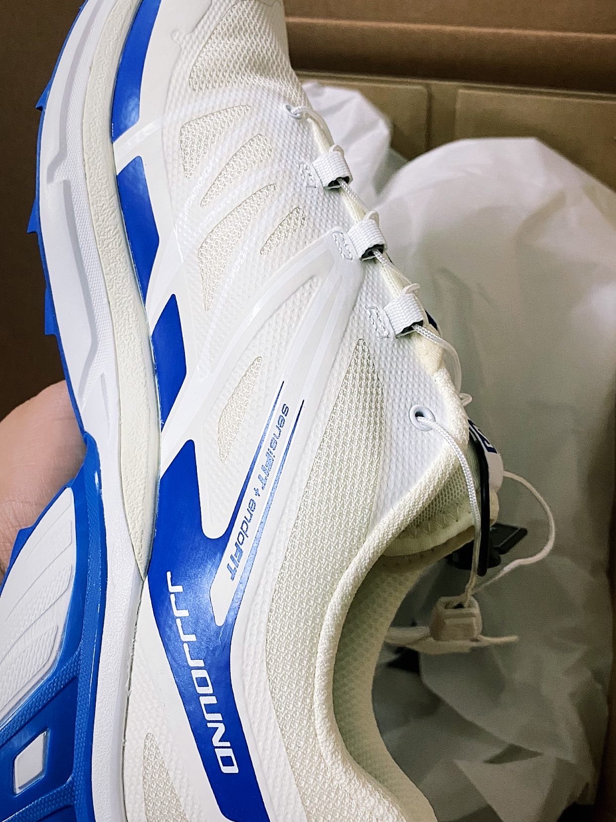 Salomon x JJJJound XT-Wings 2 White Lapis Blue 착용 스타일