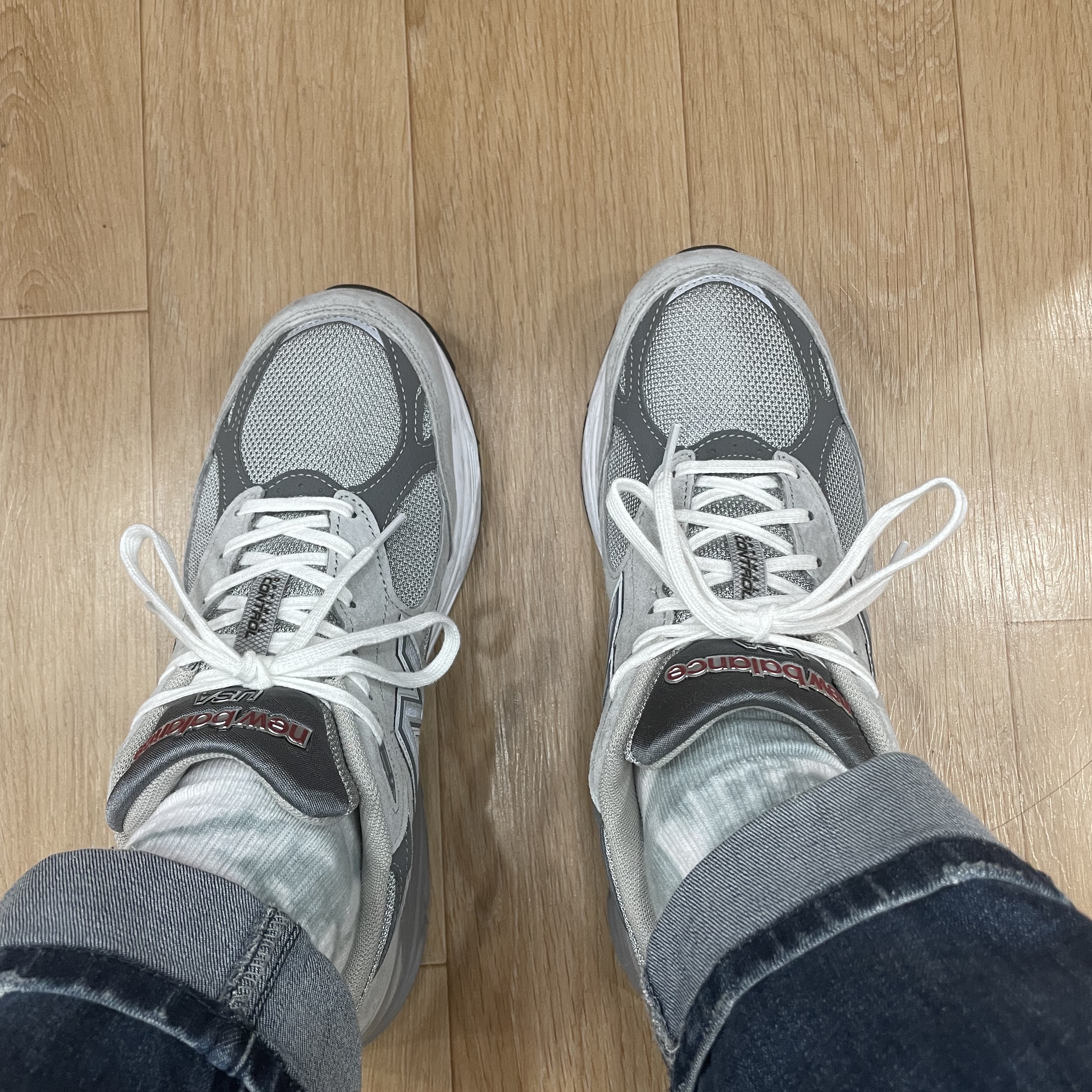 New Balance 990v3 Made in USA Grey - D Standard 착용 스타일 - 2