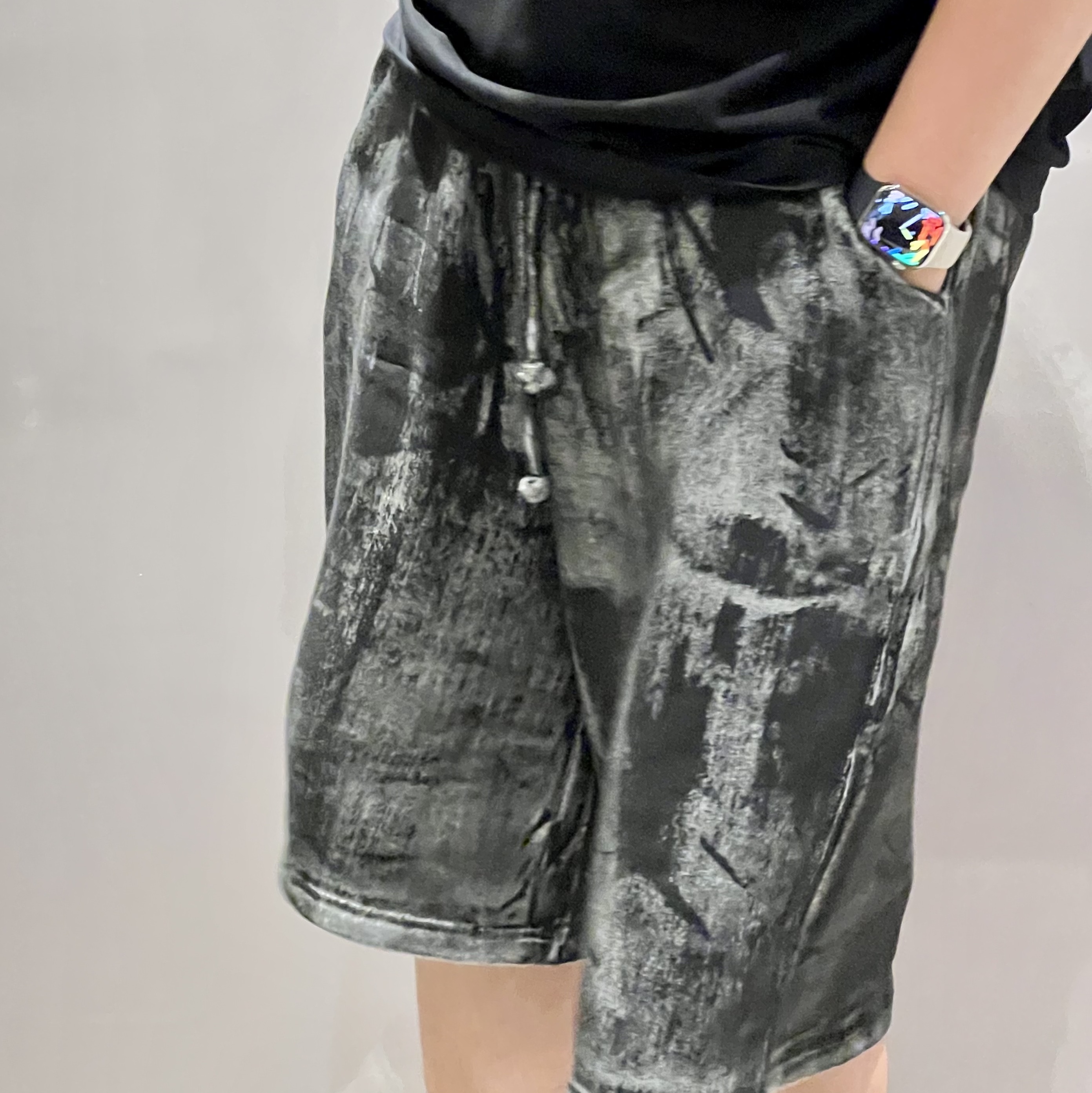 Nike Dunk Low PRM Head to Head, Undermycar Nimbus Rough Oil Coating Sweatshorts Ultimate Gray - 23SS 착용 스타일 - 3