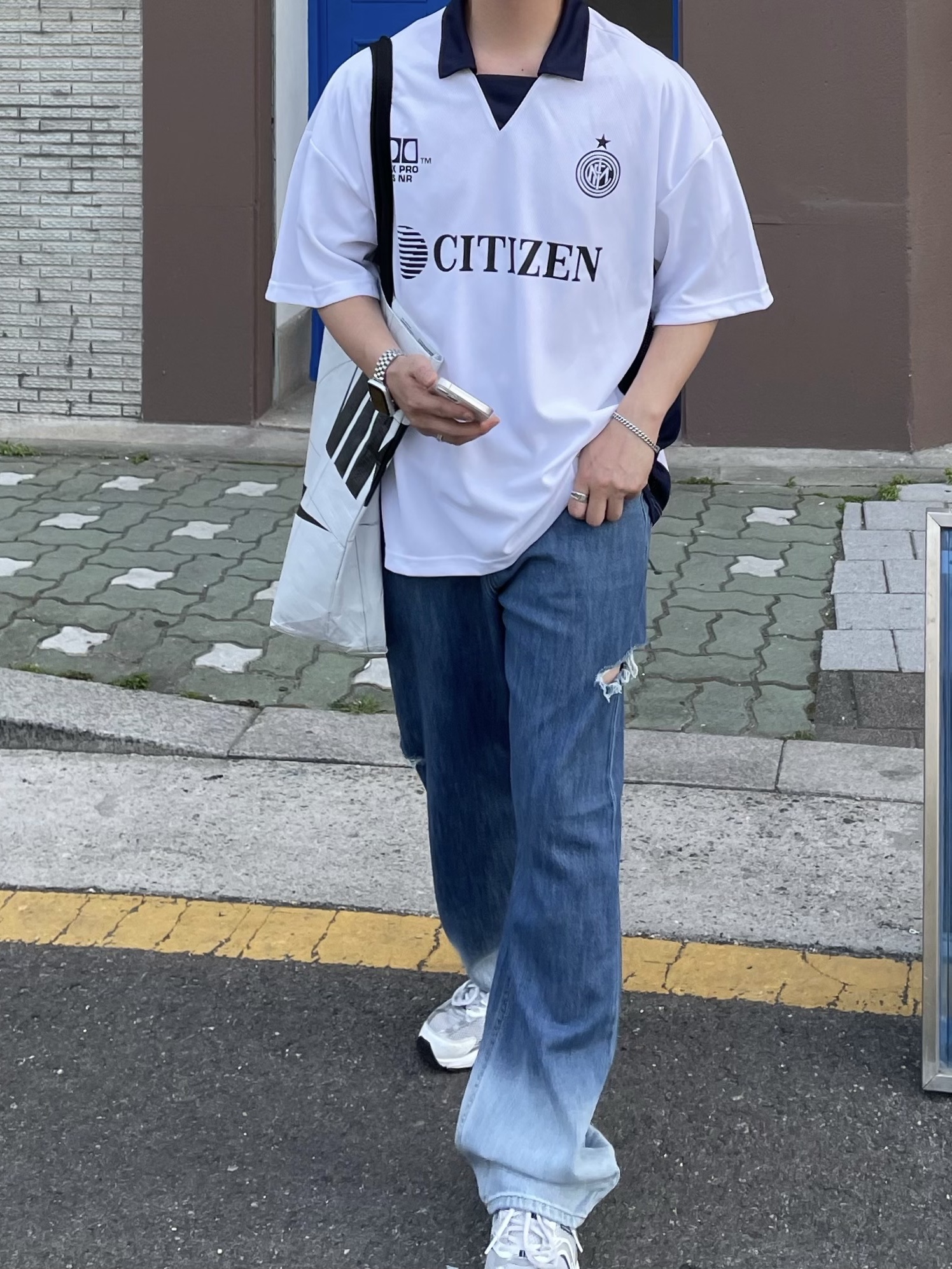 New Balance 530 White 착용 스타일 - 2