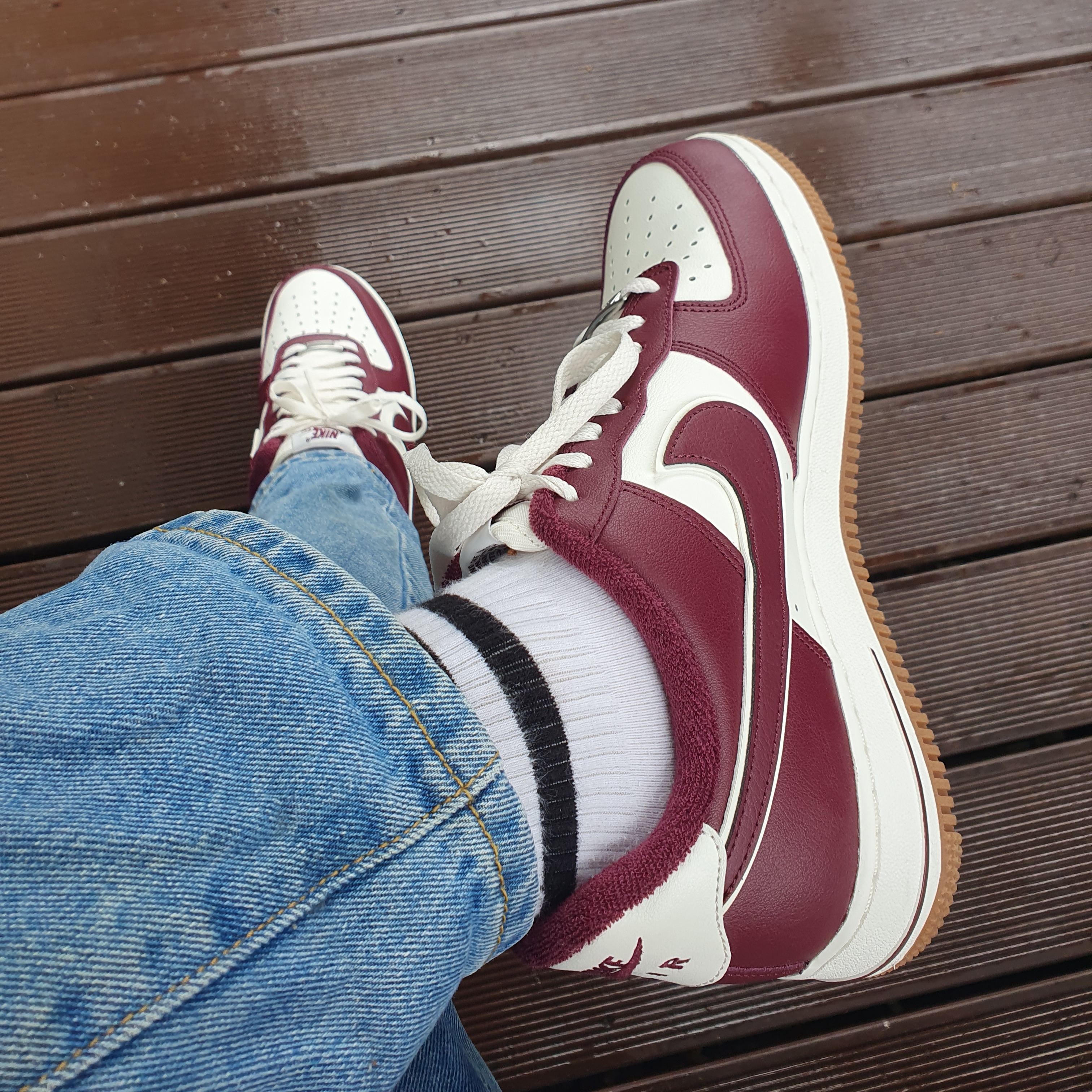 Nike Air Force 1 '07 LV8 Night Maroon ์ฐฉ์ฉ ์คํ์ผ - 4