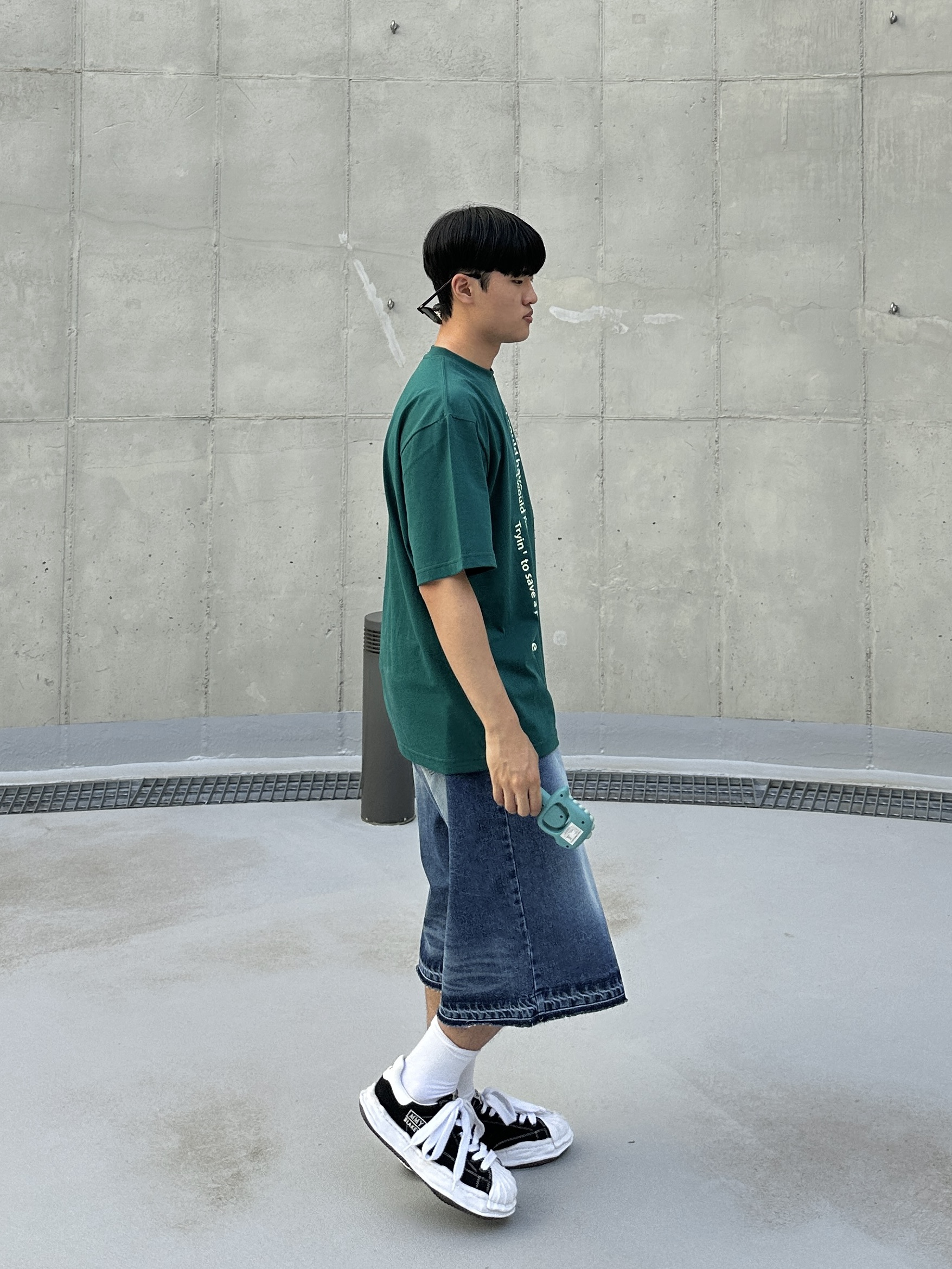 Maison Mihara Yasuhiro Blakey OG Sole Canvas Low-top Sneakers Black White 착용 스타일 - 5