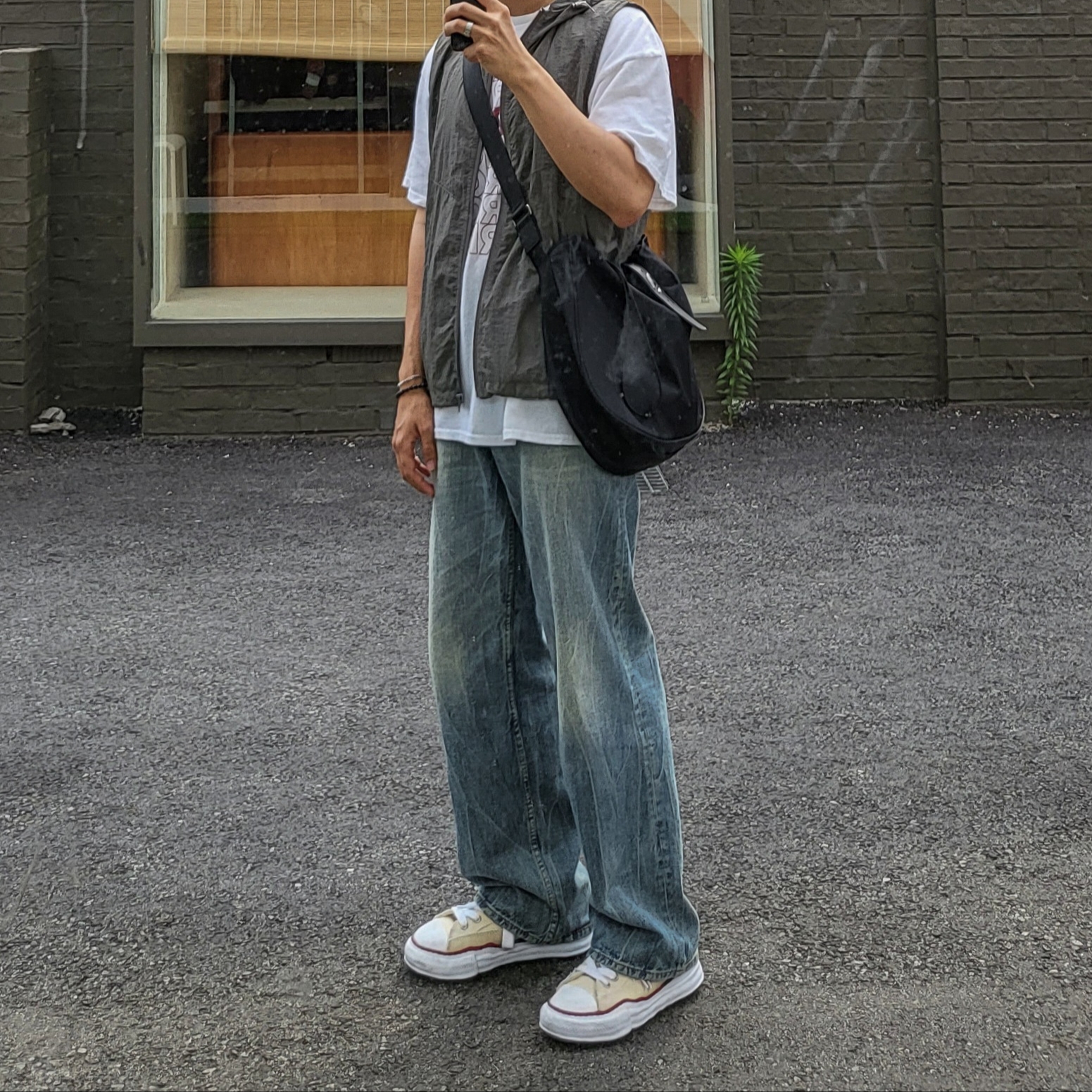 Maison Mihara Yasuhiro Peterson OG Sole Canvas Low-top Sneakers Natural 착용 스타일 - 2