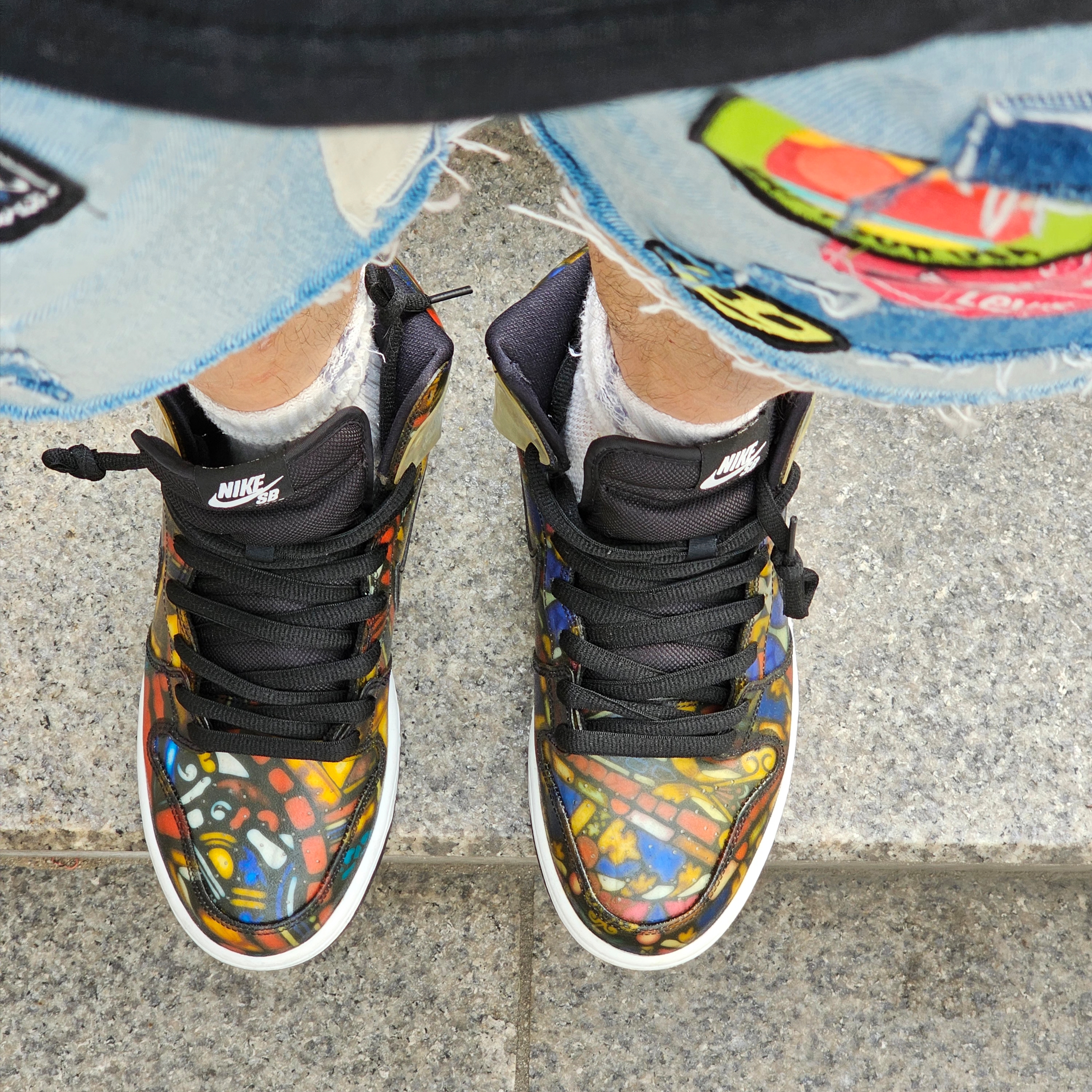 Nike x Concepts Dunk SB High Stained Glass 착용 스타일